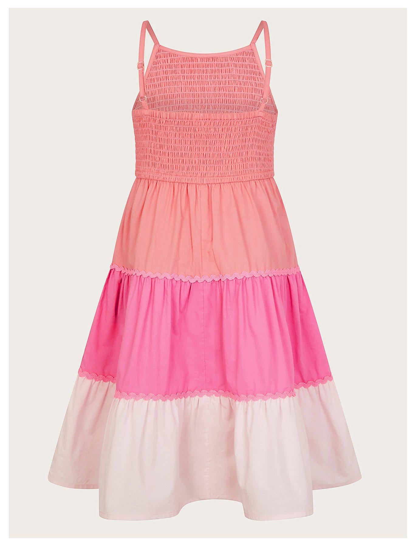  image of monsoon-girls-colourblock-dress-pink