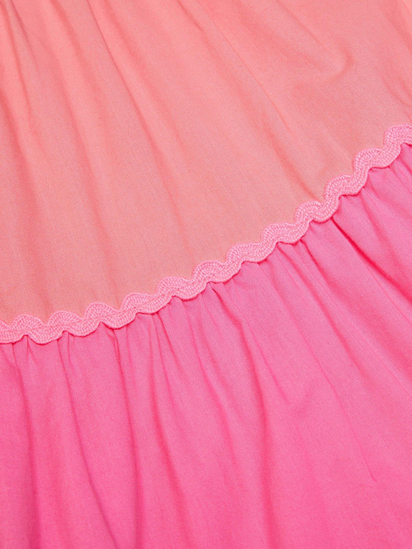  image of monsoon-girls-colourblock-dress-pink