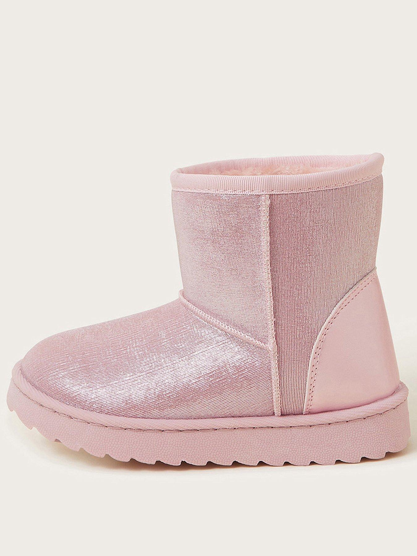 Monsoon Girls Sparkle Slouch Boots Pink littlewoods