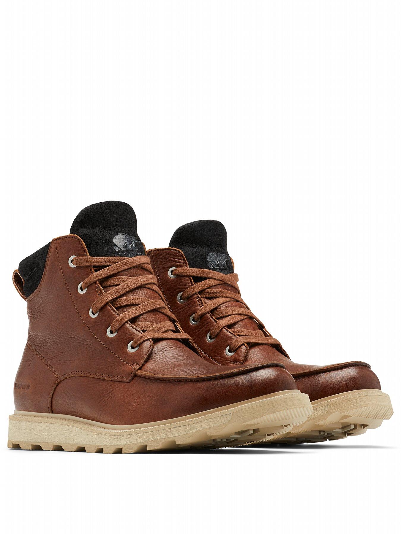  image of sorel-mens-madson-2-moc-toe-waterproof-boots-brown