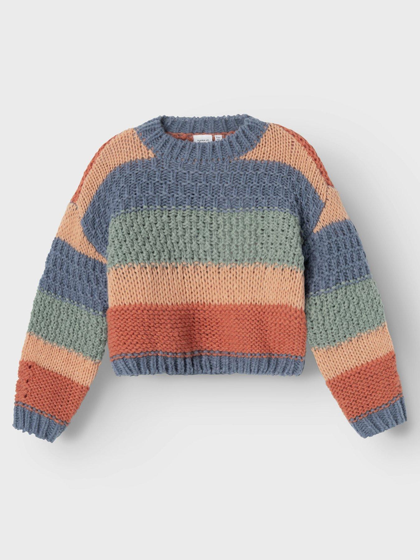 undefined Girls Multi Stripe Knitted Jumper - Wild Wind