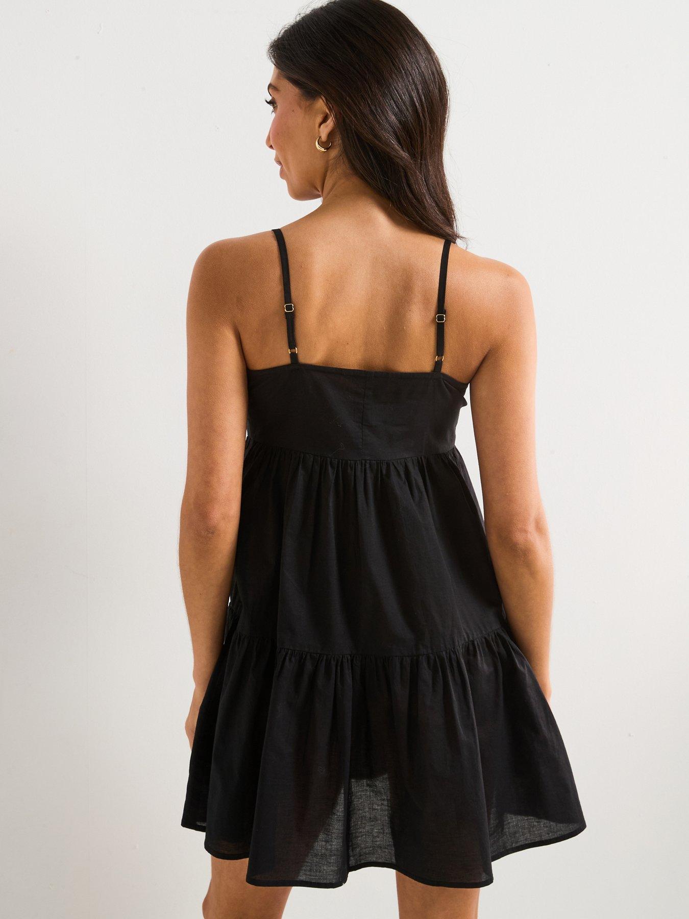  image of everyday-tiered-strappy-cotton-beach-dress