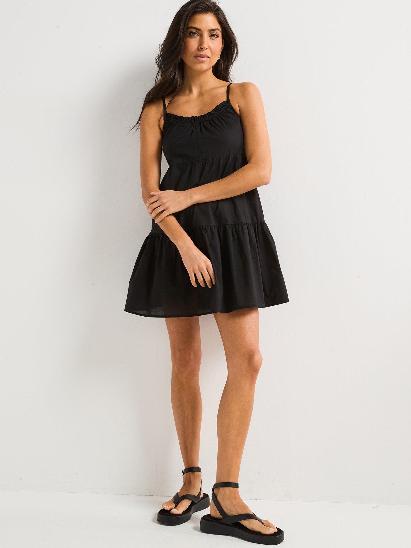  image of everyday-tiered-strappy-cotton-beach-dress