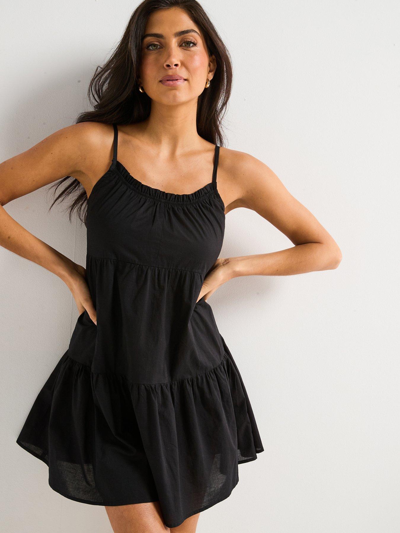  image of everyday-tiered-strappy-cotton-beach-dress