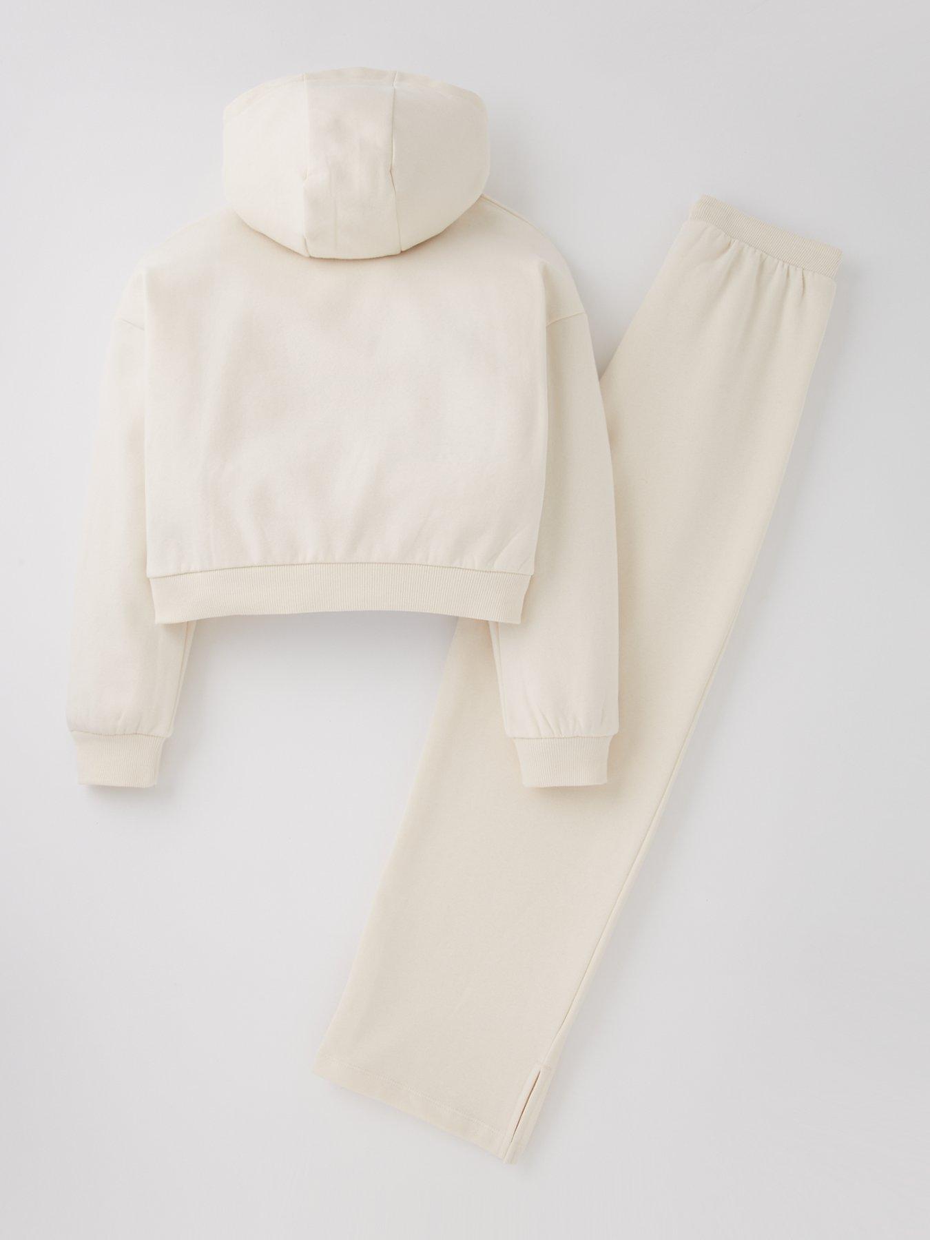  image of everyday-girls-hoodie-and-jogger-set-ecru