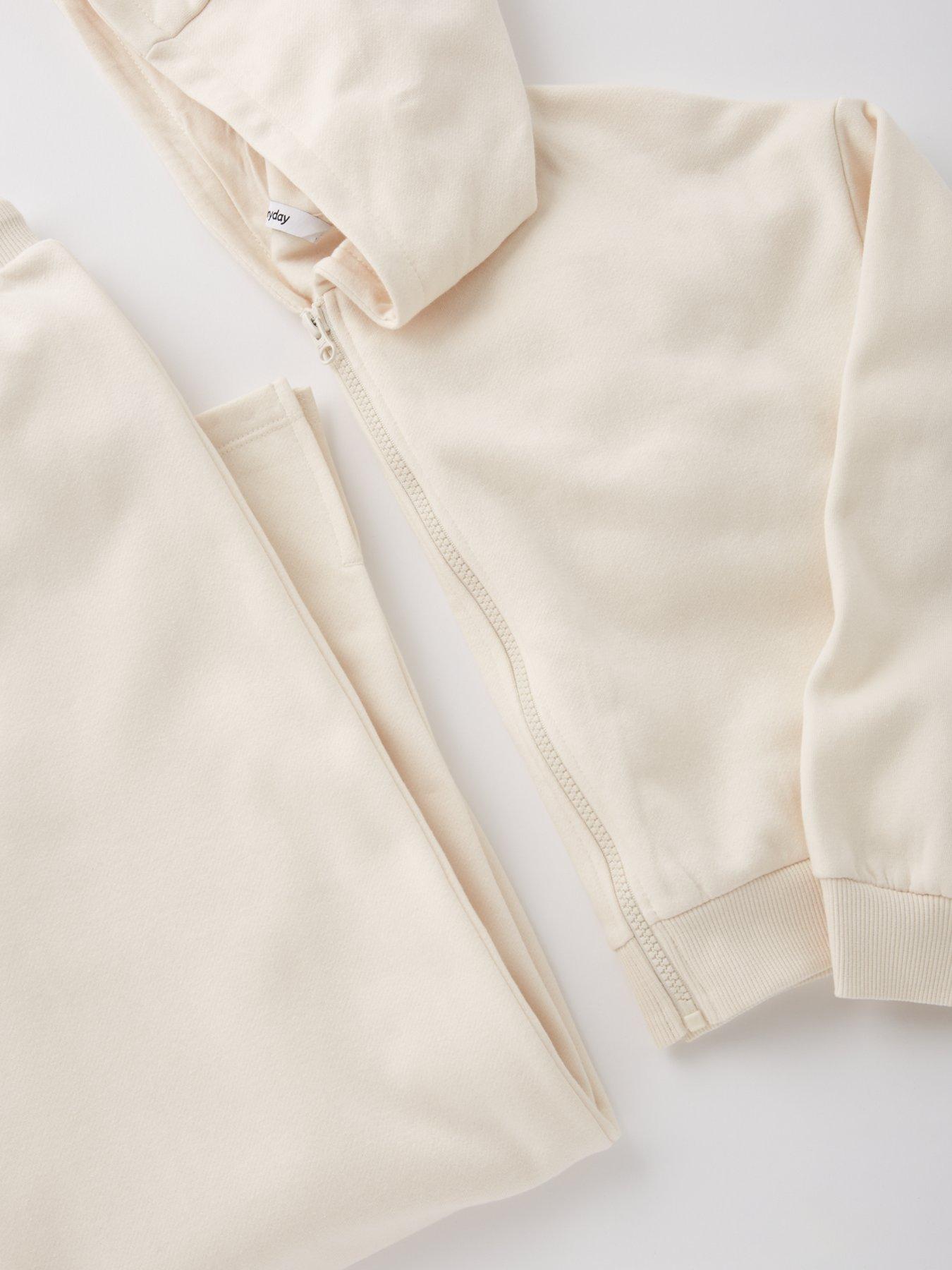  image of everyday-girls-hoodie-and-jogger-set-ecru
