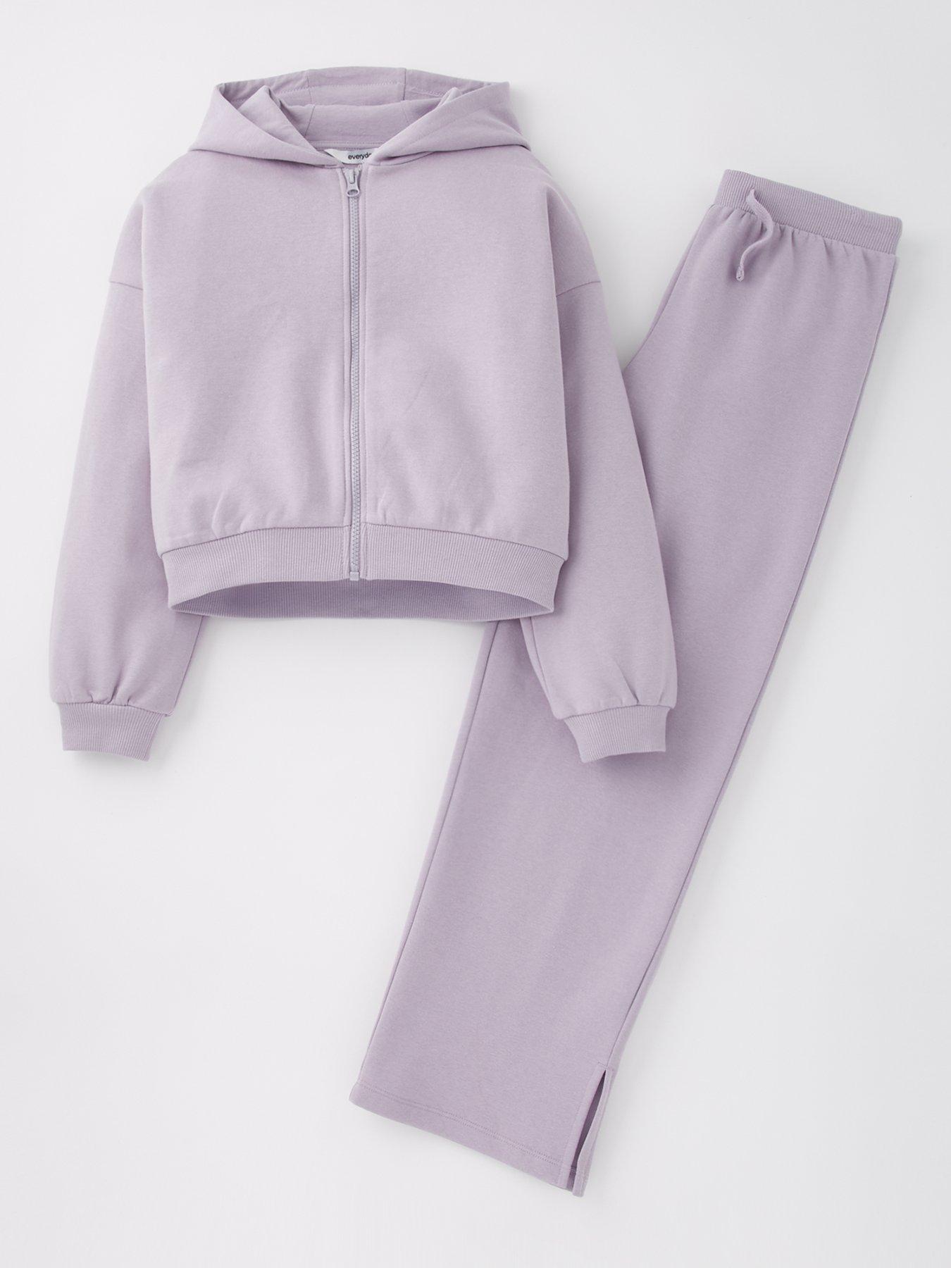 undefined Girls Hoodie And Jogger Set - Lilac