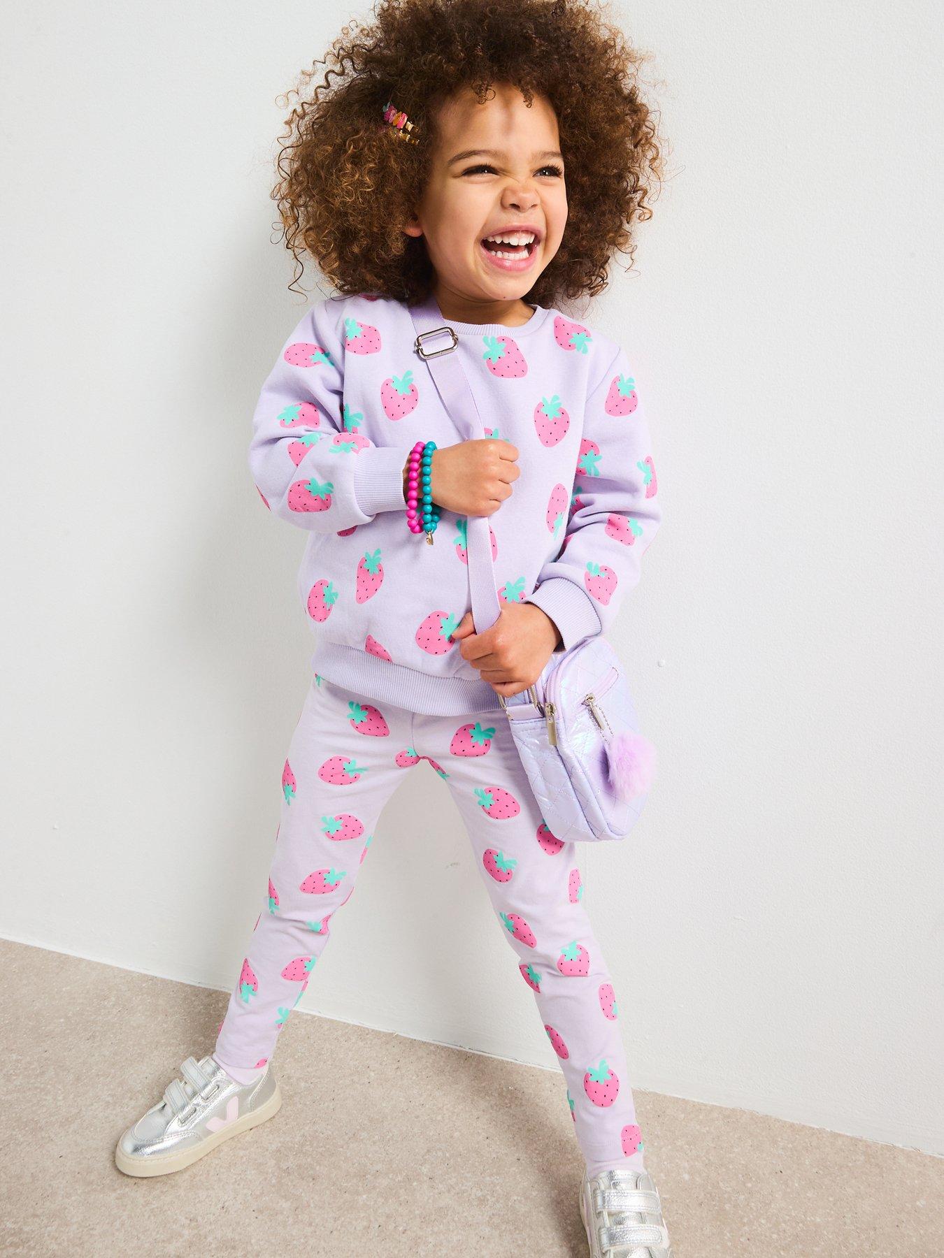 undefined Girls Strawberry Single Legging - Pink