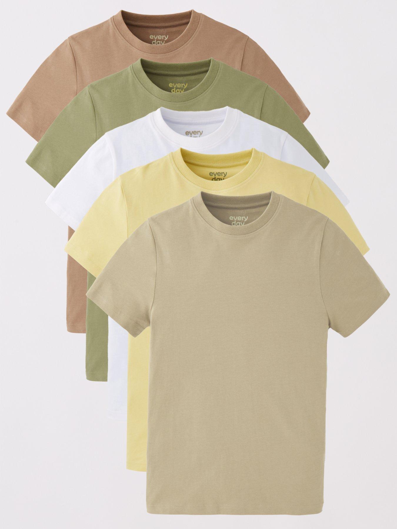 front image of everyday-boys-5-pack-solid-short-sleeve-t-shirt-multi