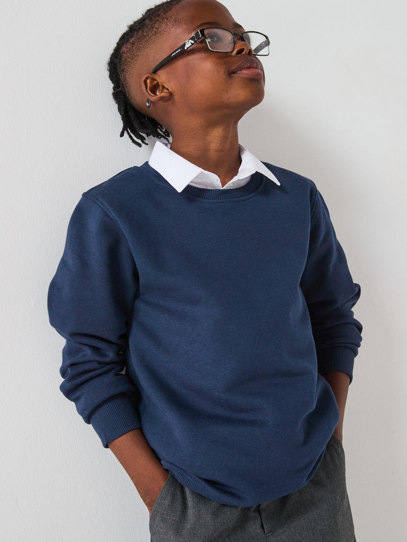 Image 1 of 6 of The Very Collection Boys Crew Basic Sweatshirt - Navy