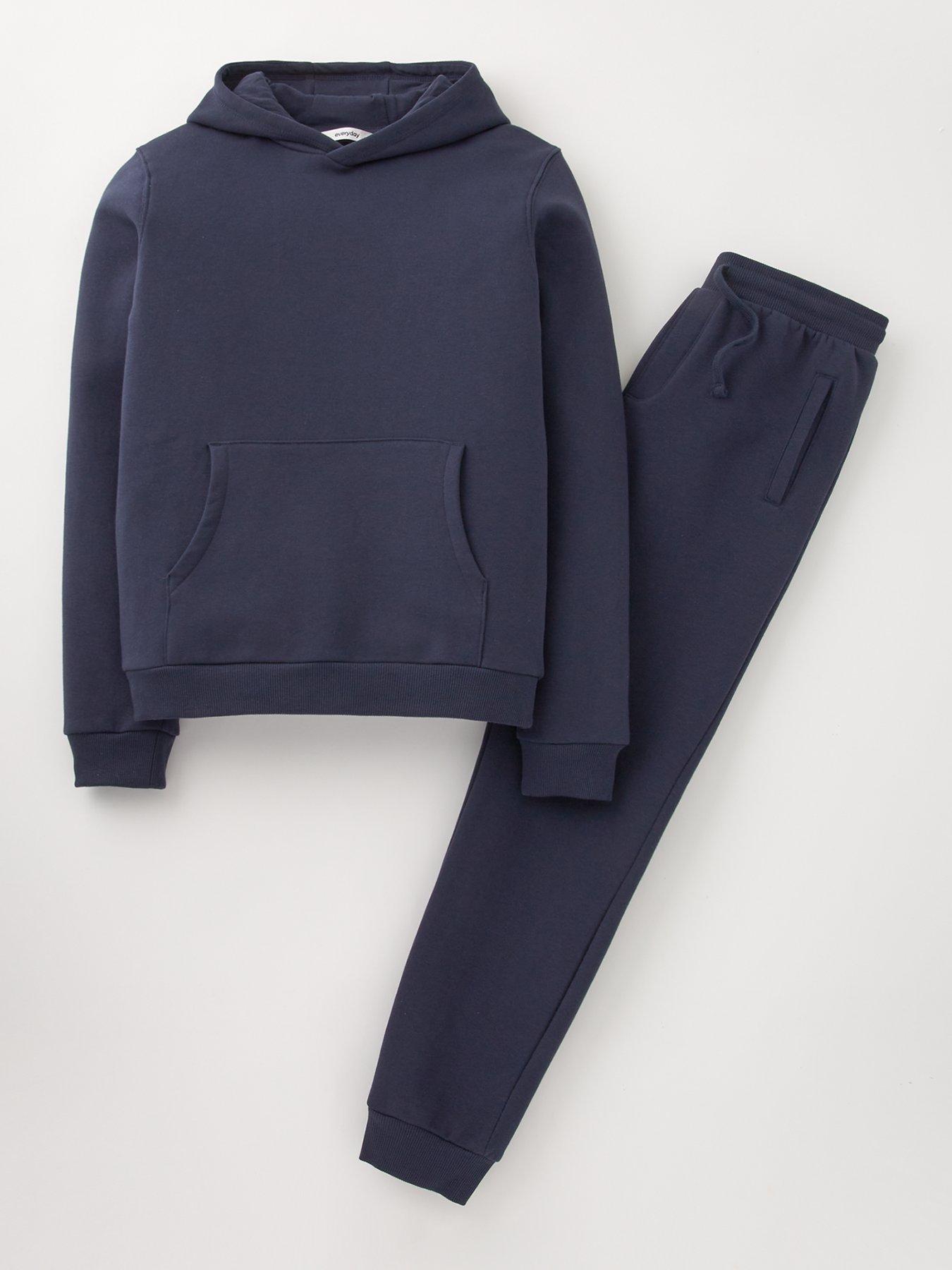 Everyday Boys Sweat Hoodie And Jog Set - Navy
