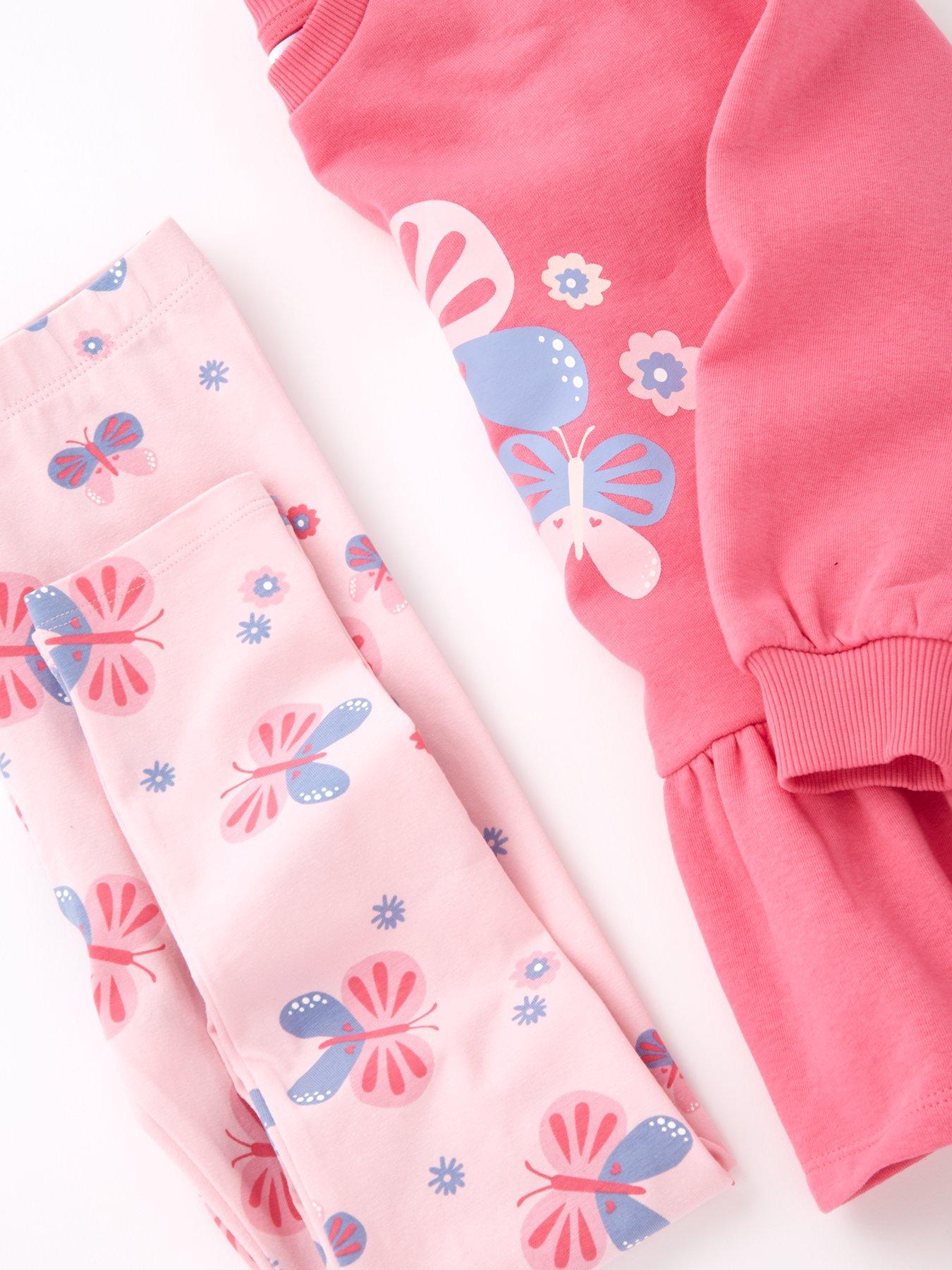  image of everyday-girls-peplum-and-butterfly-legging-set-pink