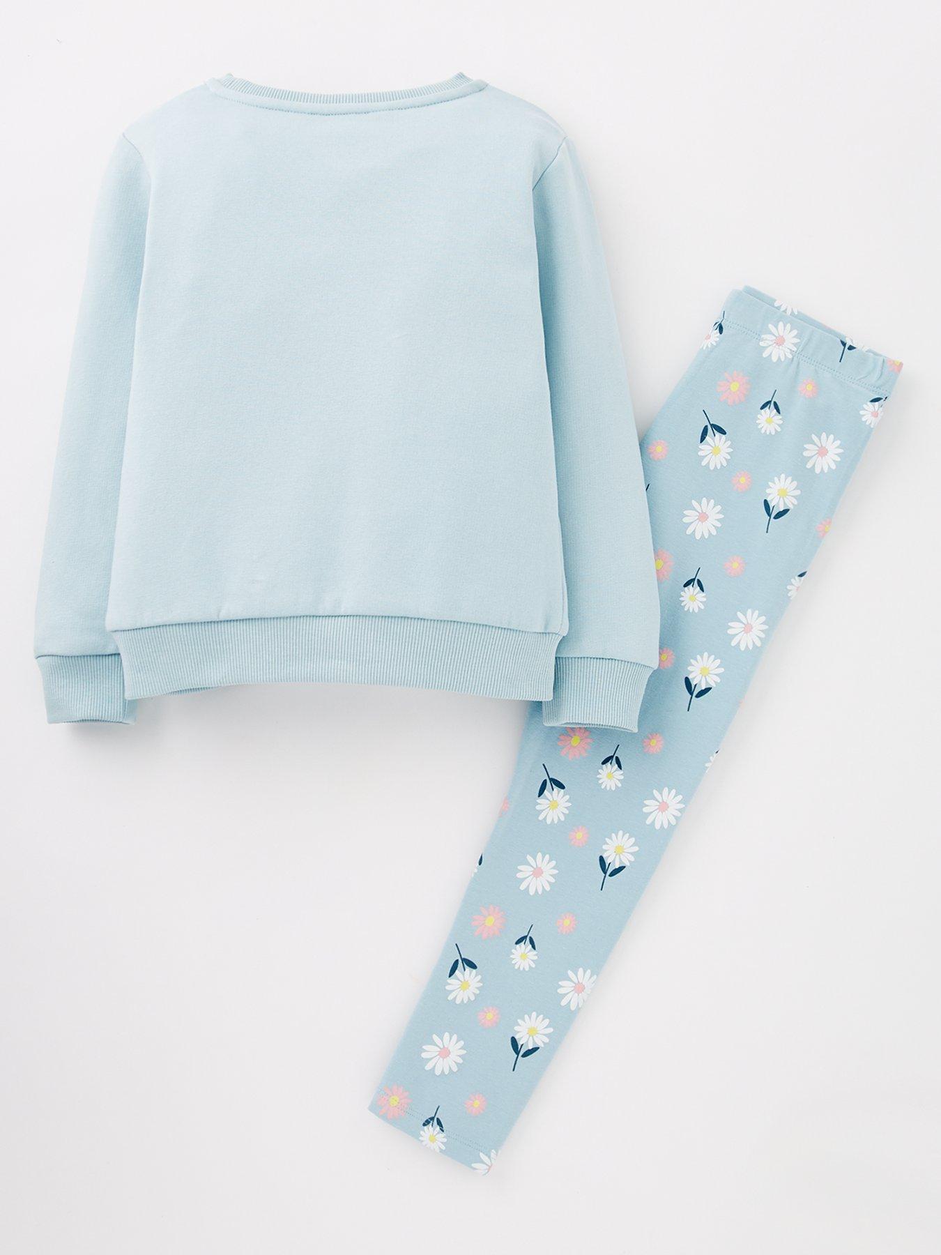 back image of everyday-girls-sweat-and-floral-legging-set