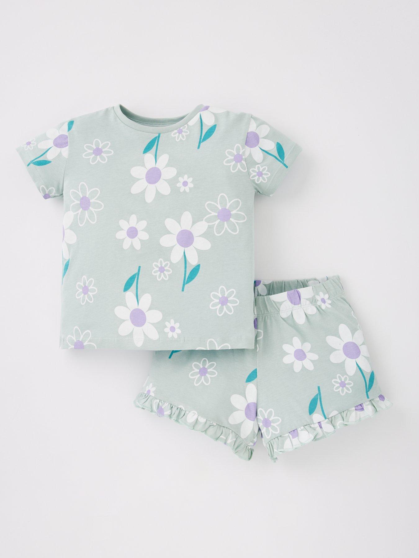 undefined Girls Floral Print Shortie Pyjama Set