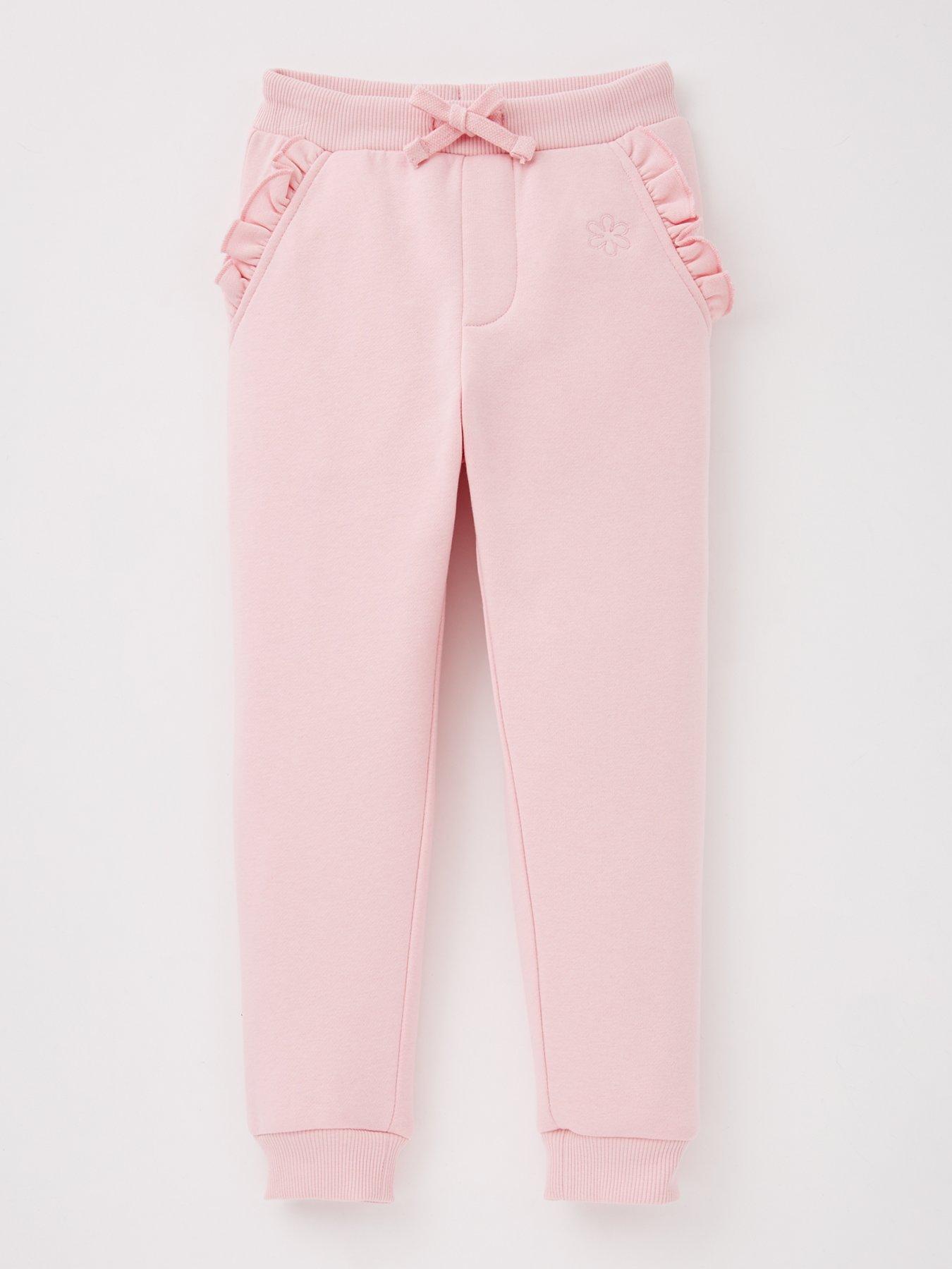 everyday-girls-frill-single-solid-jogger-pink