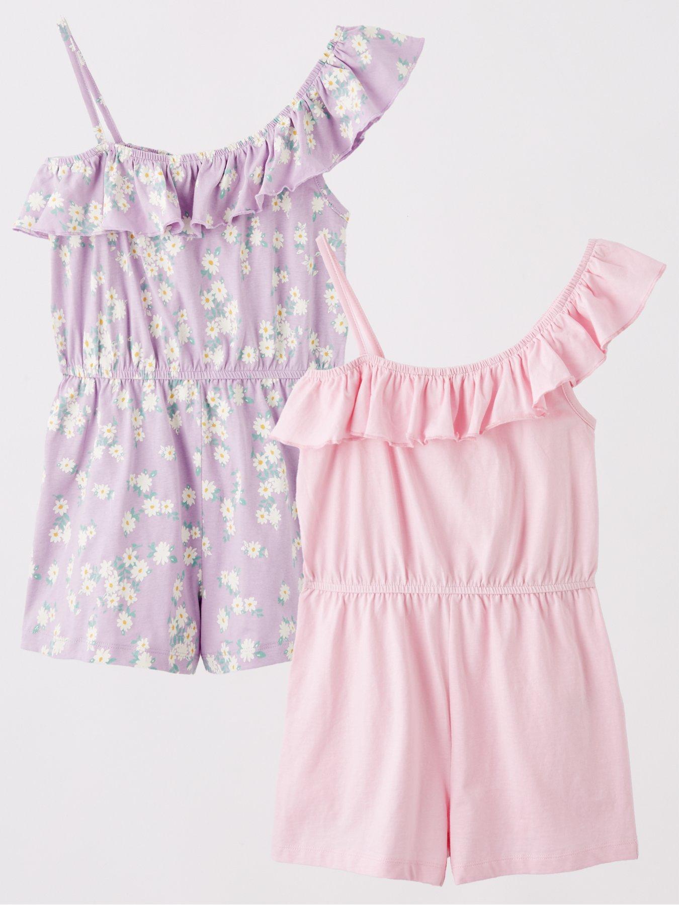 front image of everyday-girls-2-pack-playsuits-multi