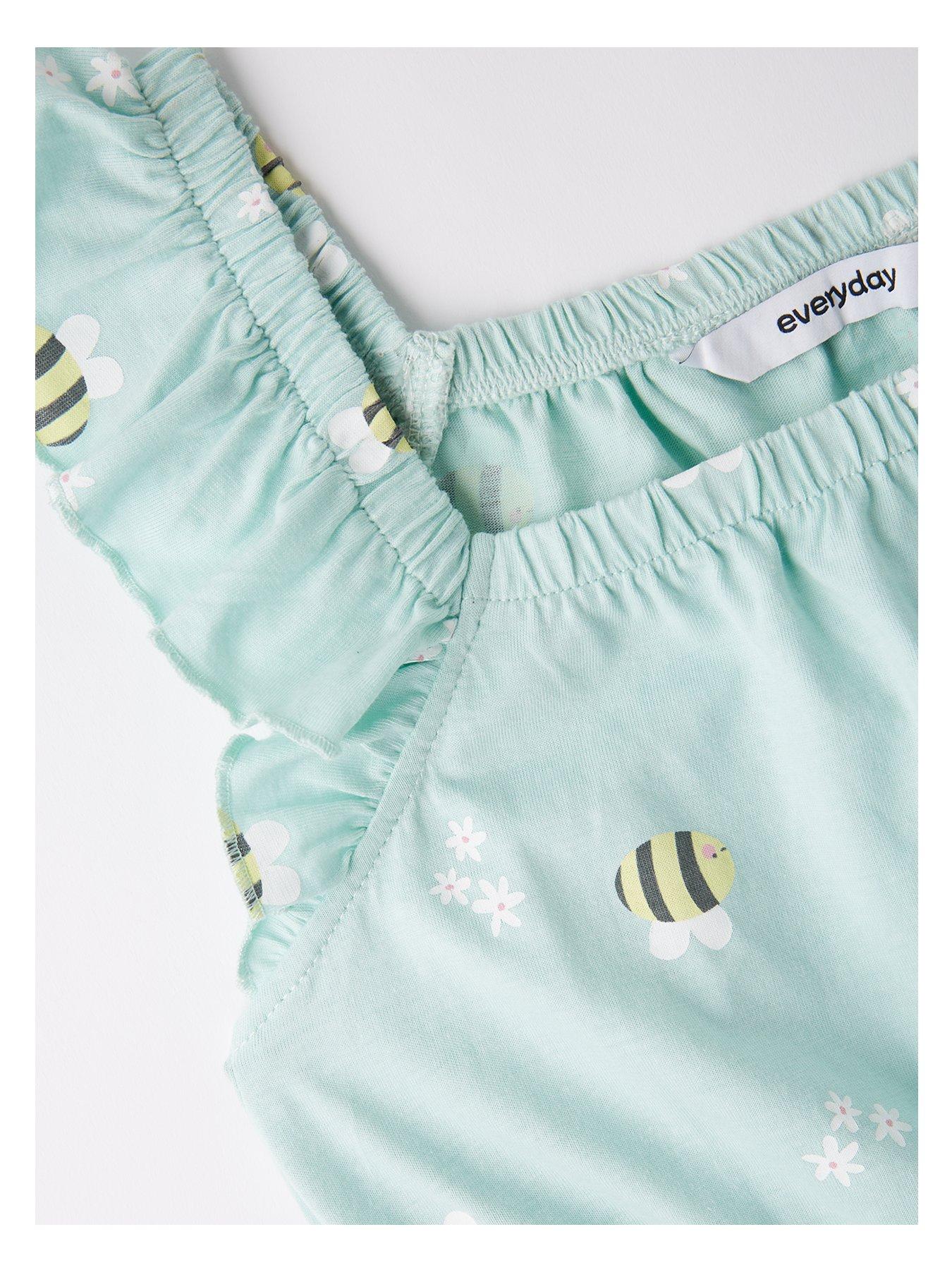  image of everyday-girls-2-pack-bumblebee-print-jersey-playsuit