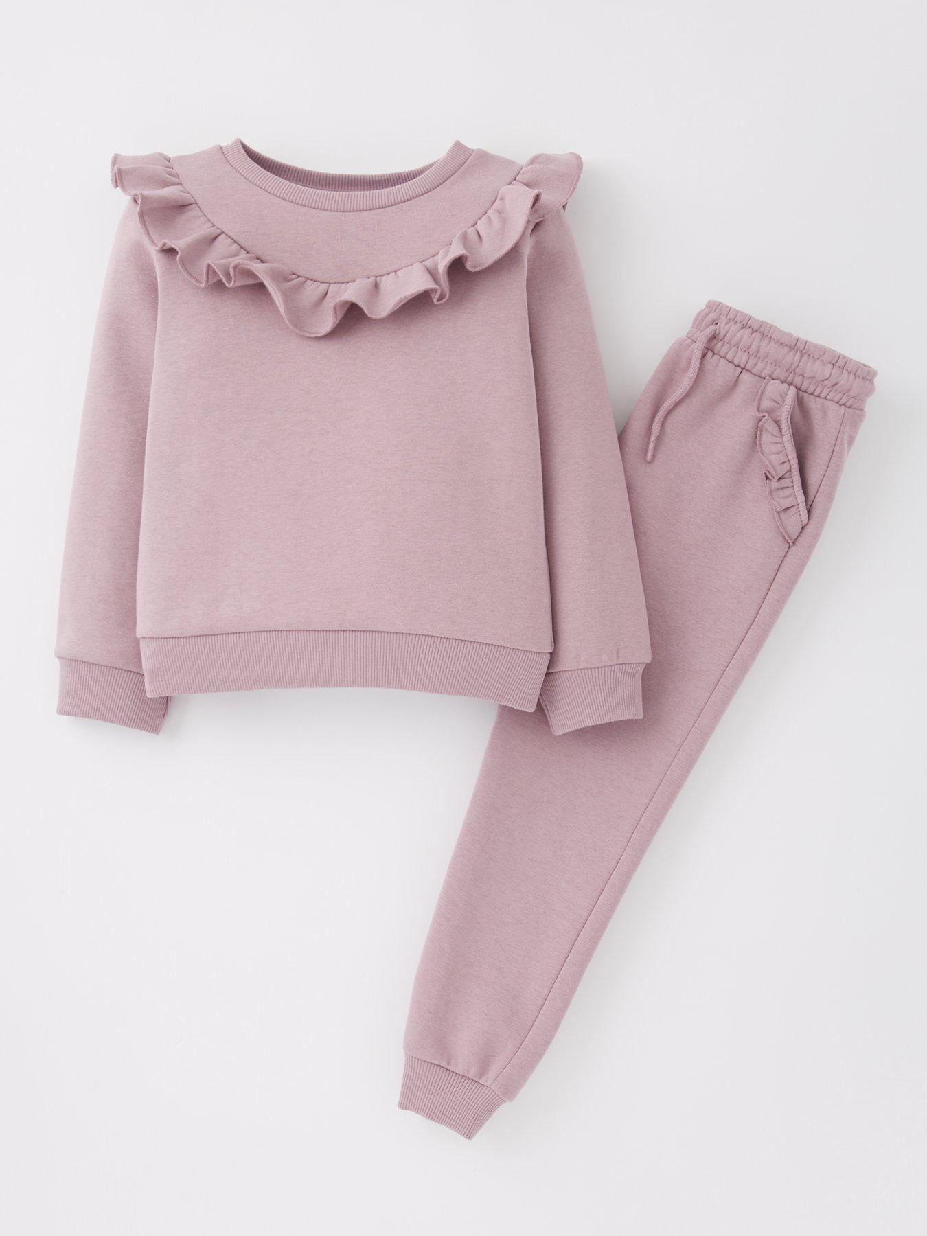 stillFront image of everyday-girls-frill-jog-set-pink