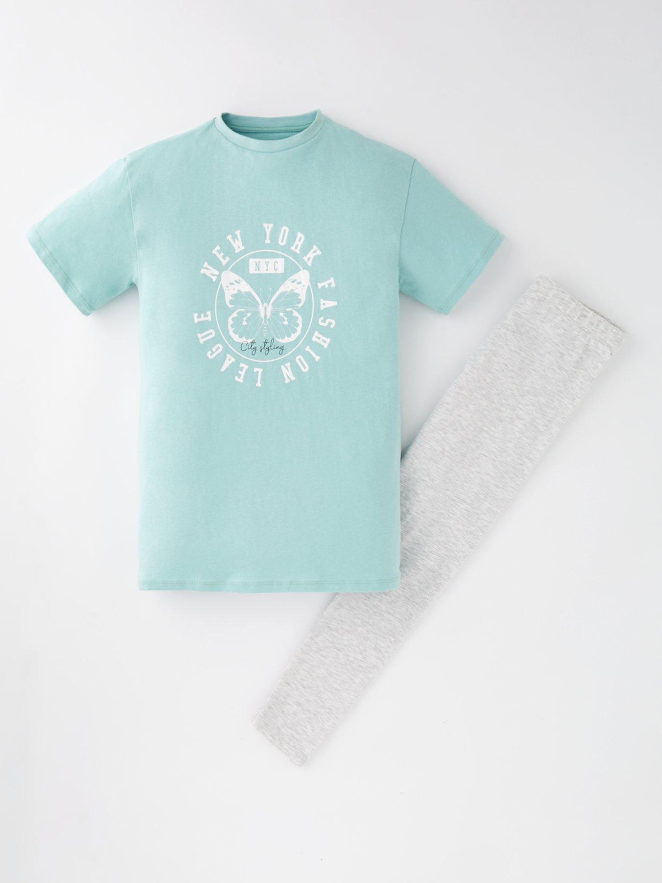 undefined Girls Butterfly T-shirt And Legging Set - Multi