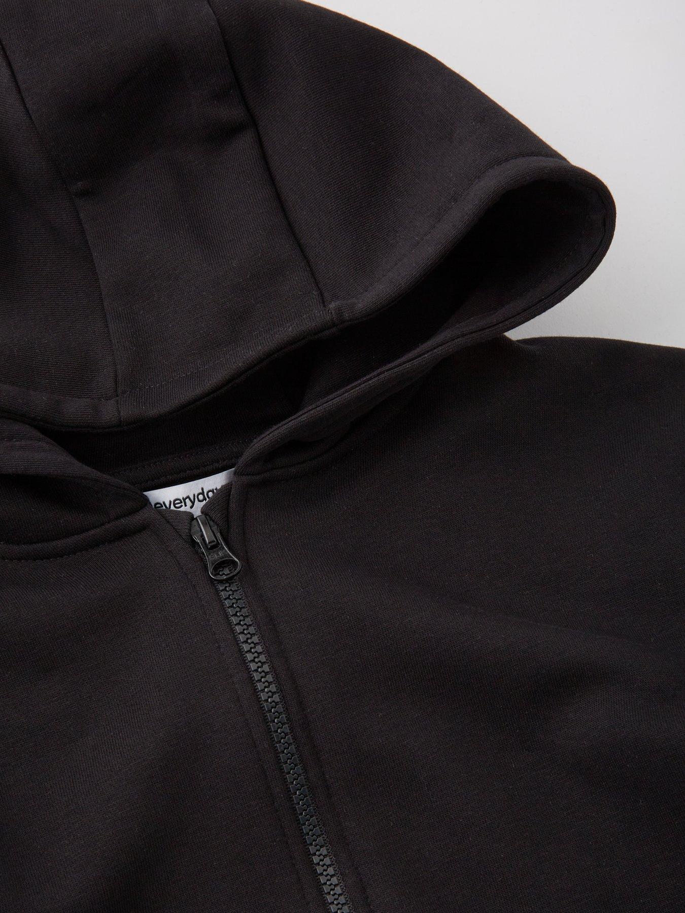  image of everyday-boys-zip-through-hoodie-black
