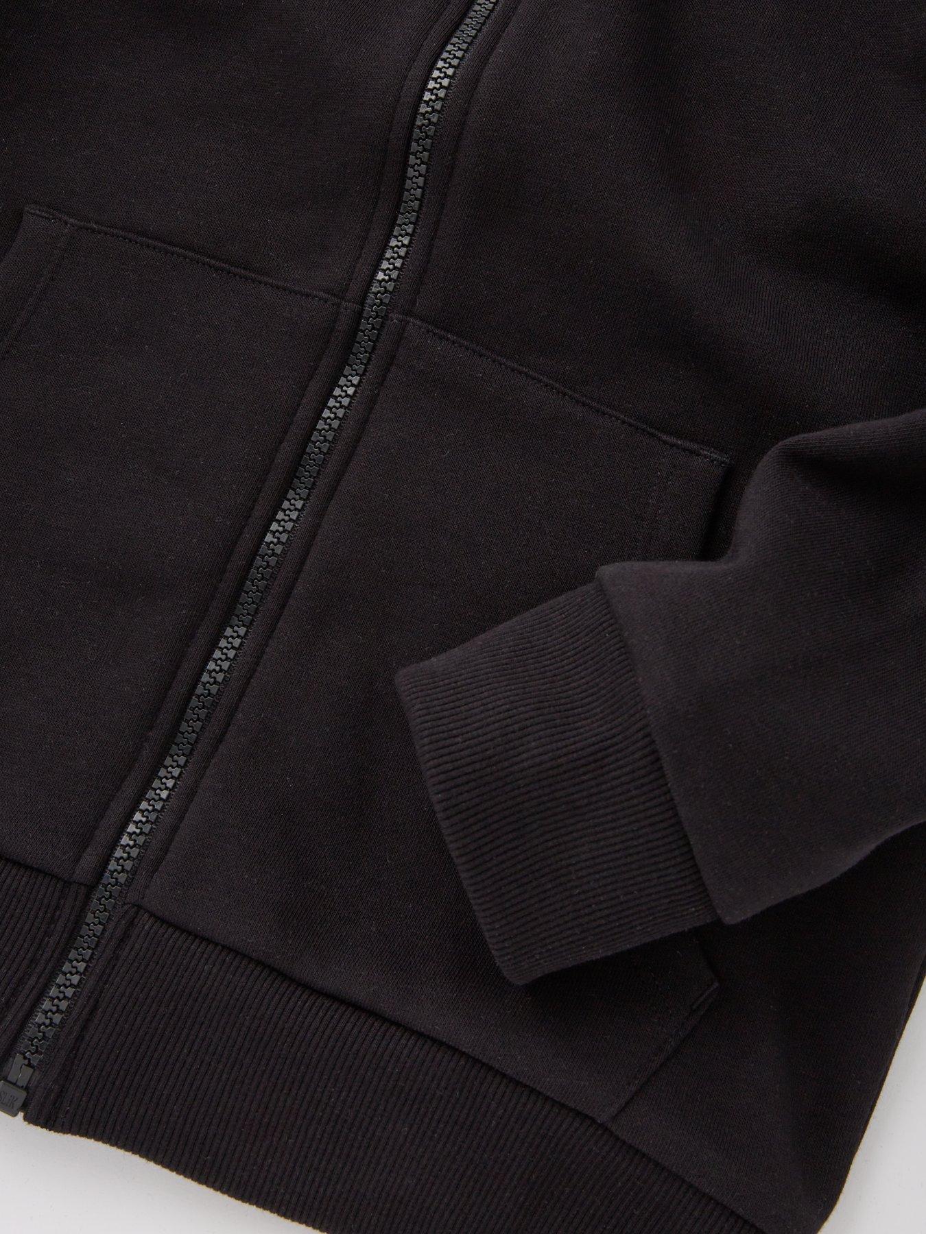 Image 7 of 7 of The Very Collection Boys Zip-Through Hooded Hoodie - Black