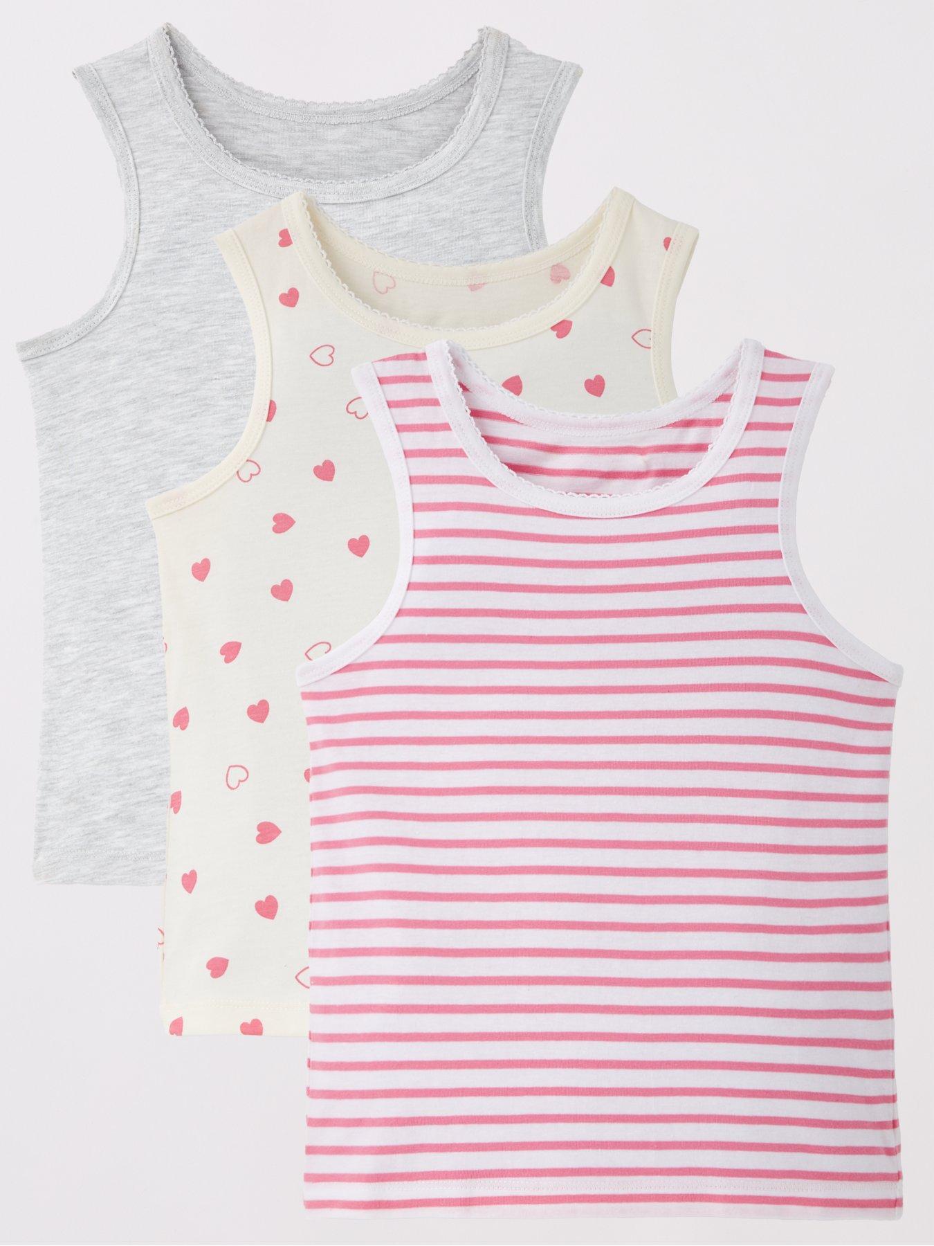  image of everyday-girls-3-pack-stripe-vests-multi