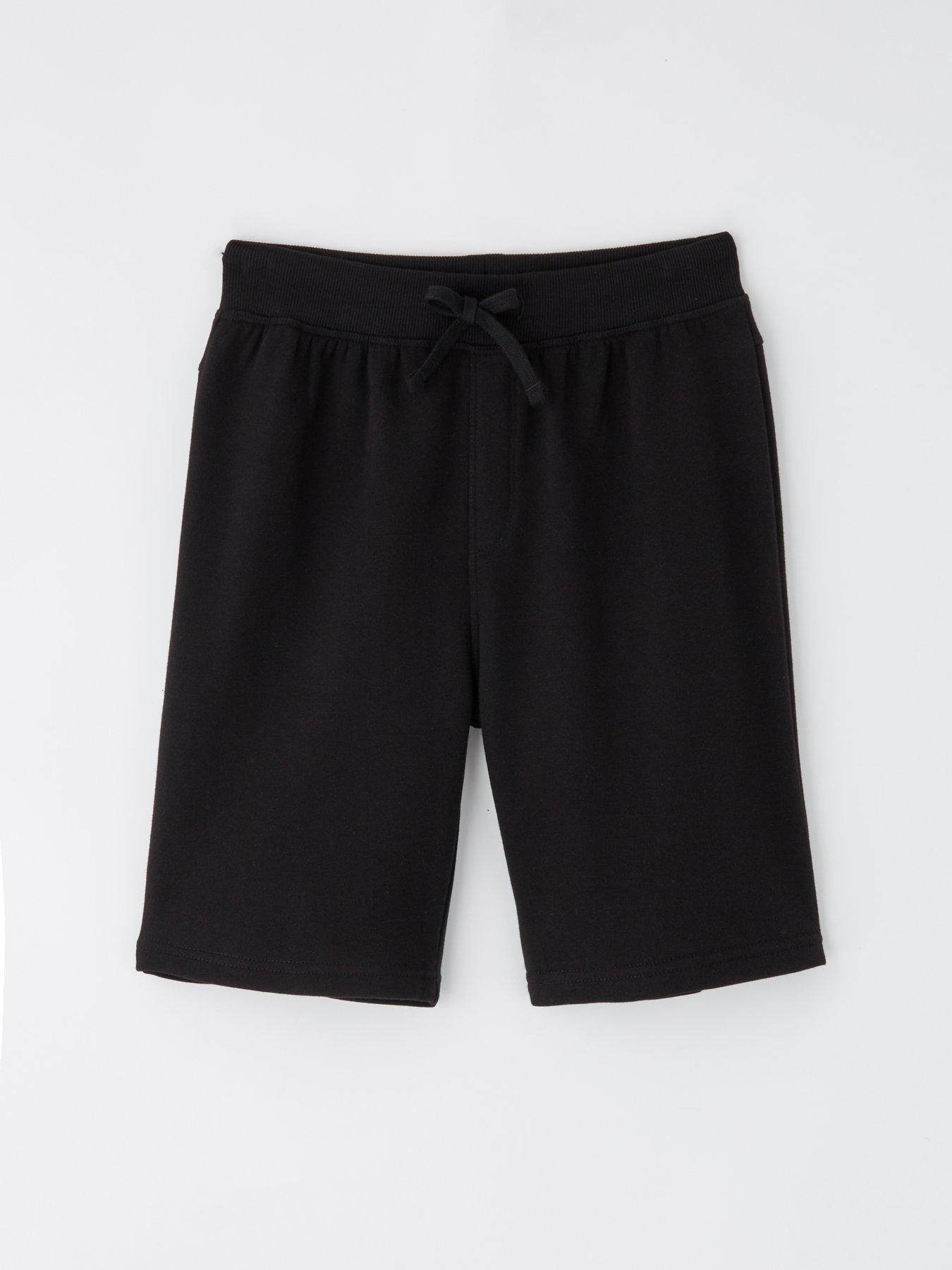 Image 1 of 4 of The Very Collection Boys Ribbed Waistband Drawcord Jogger Shorts - Black