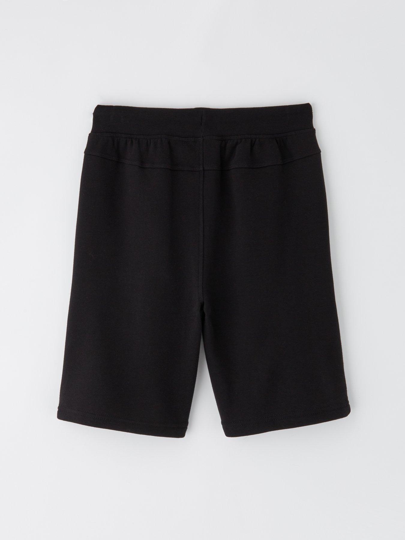 Image 2 of 4 of The Very Collection Boys Ribbed Waistband Drawcord Jogger Shorts - Black