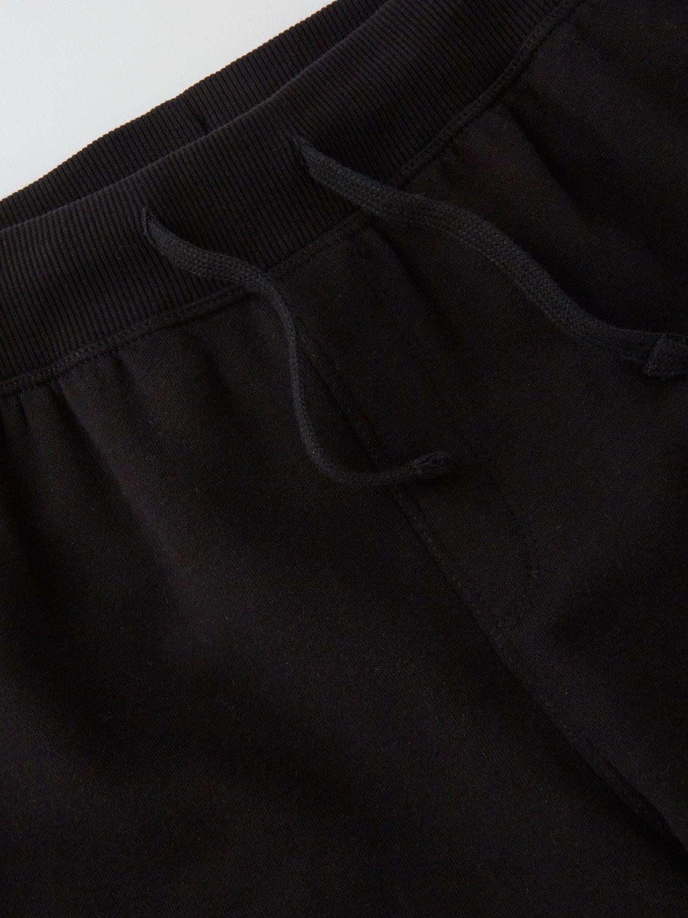 Image 3 of 4 of The Very Collection Boys Ribbed Waistband Drawcord Jogger Shorts - Black