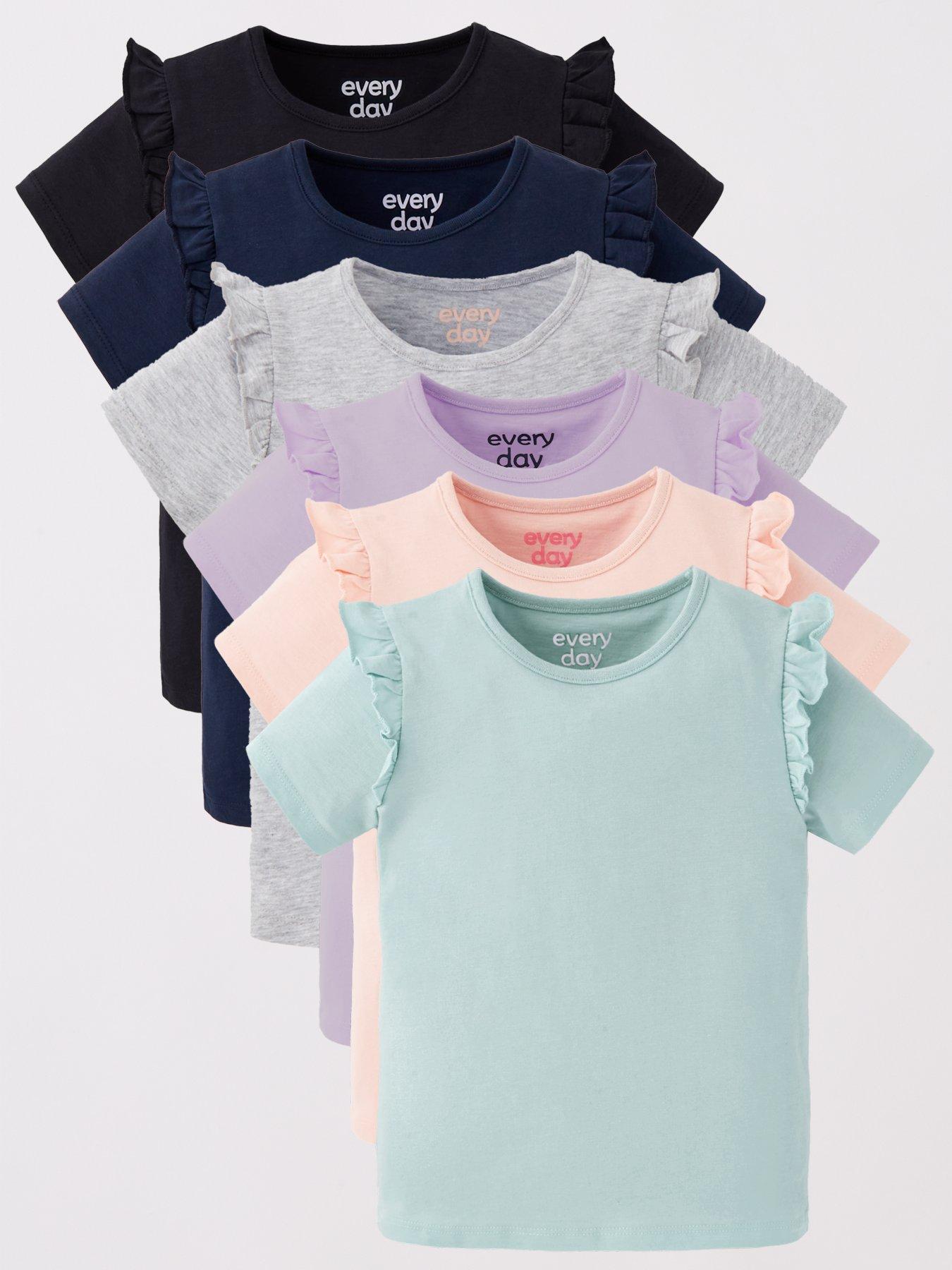 front image of everyday-girls-6-pack-core-short-sleeve-t-shirt-multi