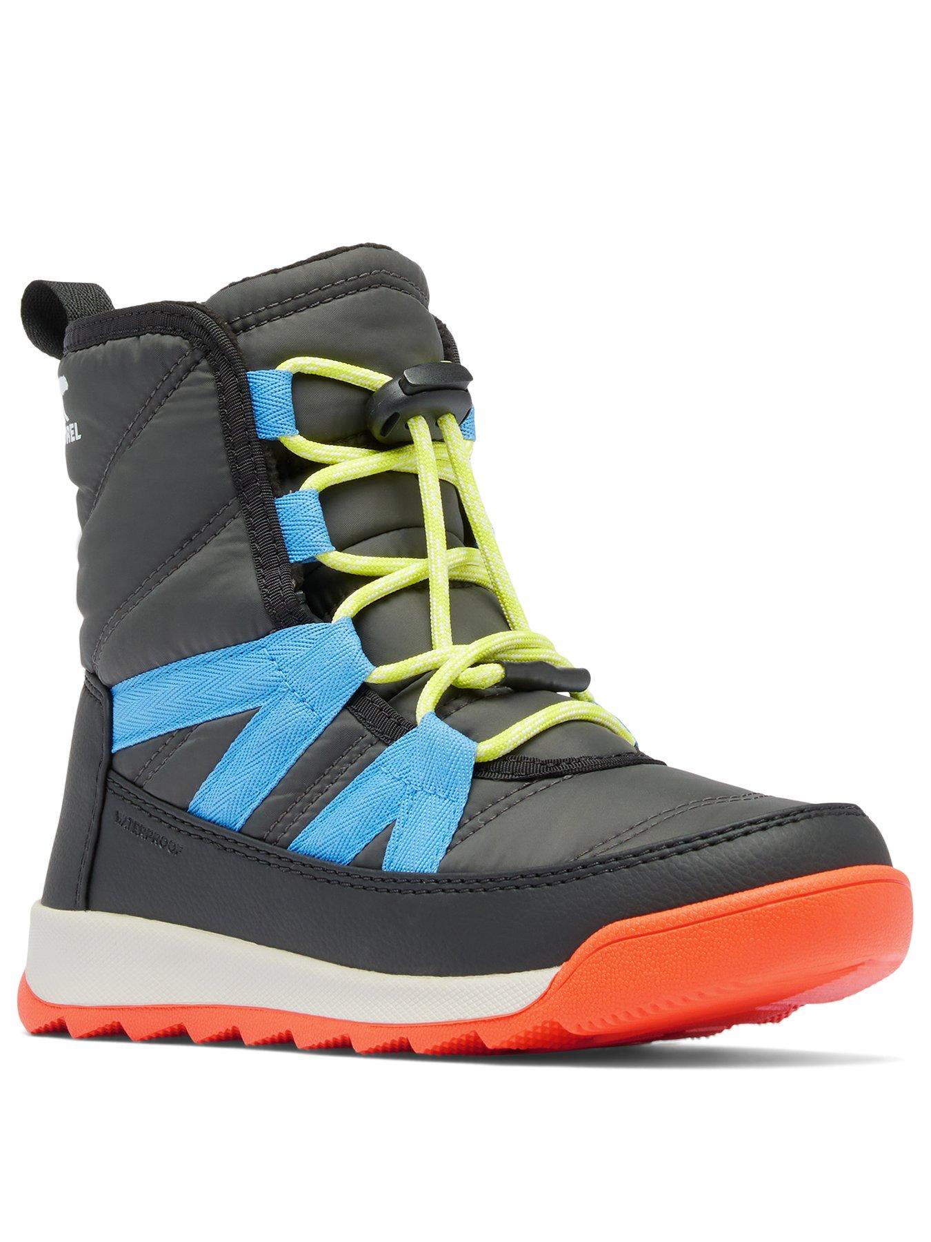  image of sorel-kids-youth-whitney-2-plus-lace-waterproof-boots-multi-black