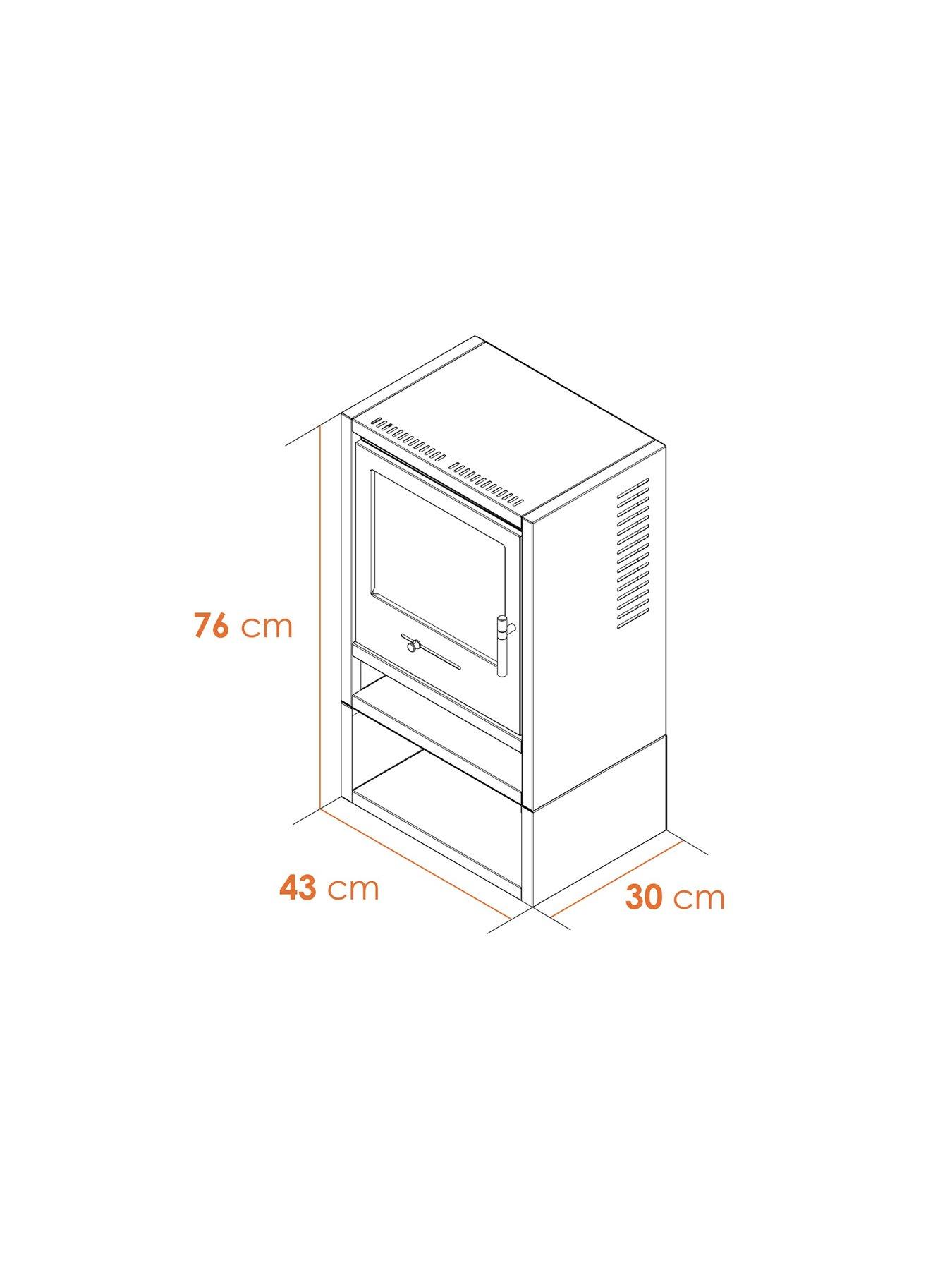  image of oko-s1-bio-ethanol-stove-with-log-storage-in-charcoal-grey-angled-stove-pipe