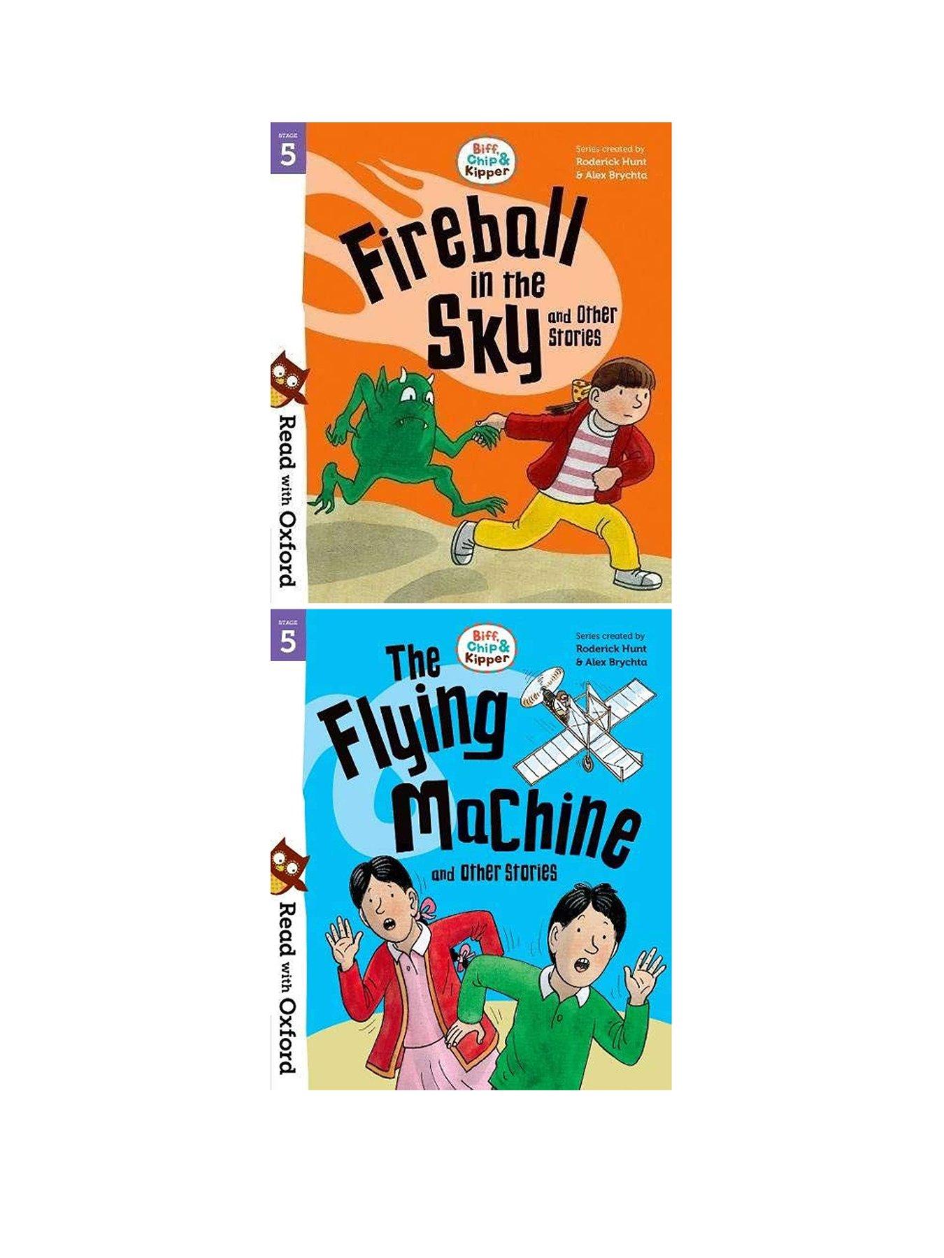  image of read-with-oxford-stage-5-biff-chip-kipper-bind-up-fireball-in-sky-flying-machine-2-book-set