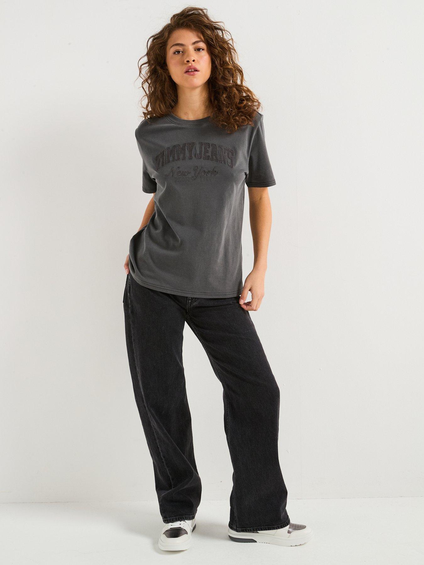  image of tommy-jeans-varisty-logo-oversized-t-shirt-black