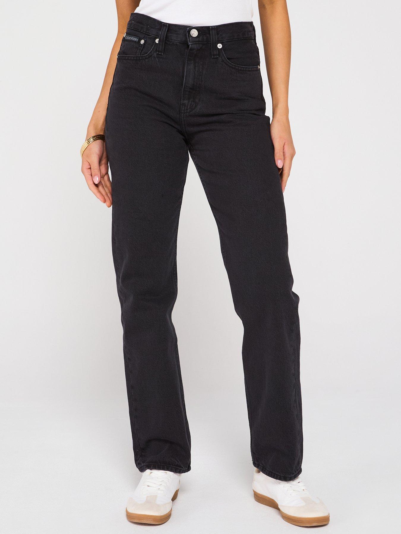 undefined High Rise Straight Leg Jean - Black