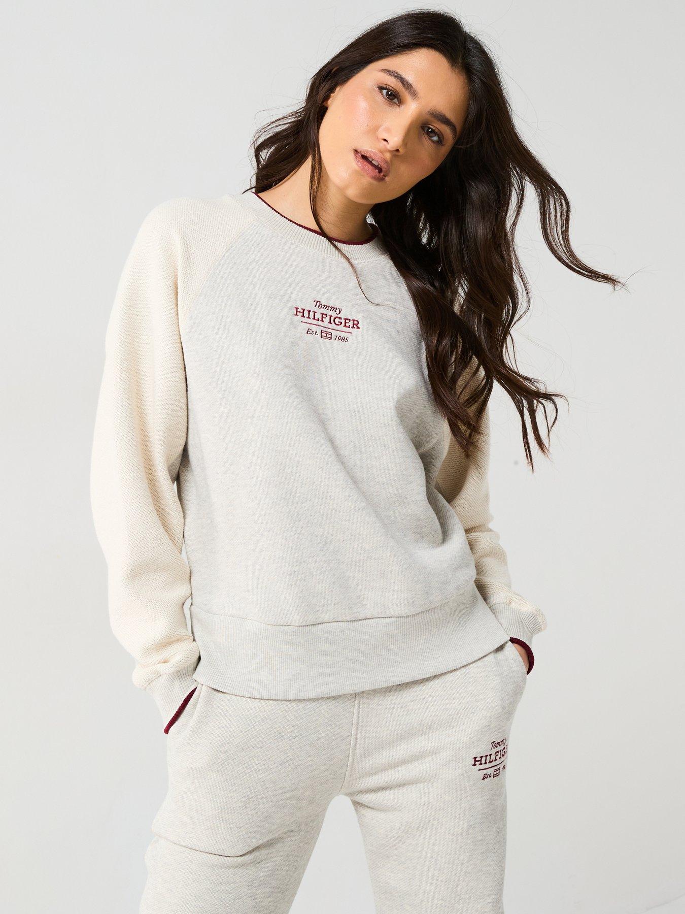  image of tommy-hilfiger-monotype-logo-textured-sweatshirt-white