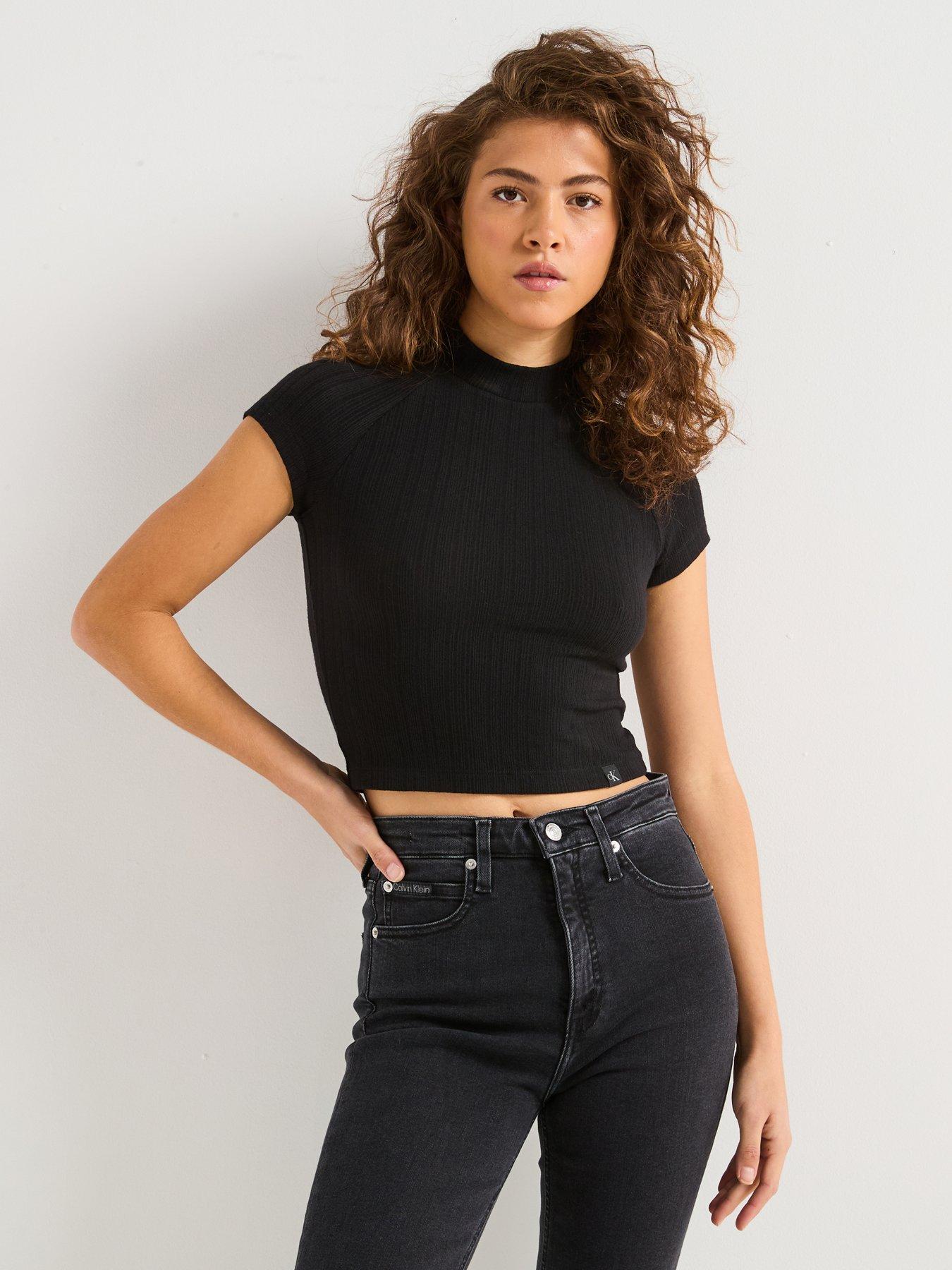 calvin-klein-jeans-ribbed-mock-neck-top-black