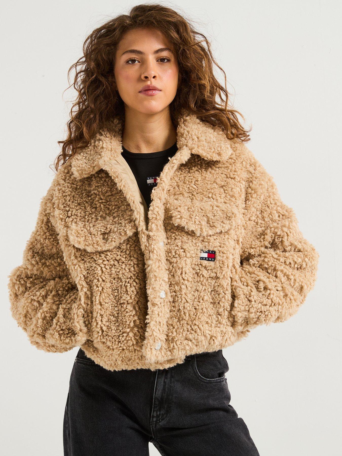 Image 6 of 6 of Tommy Jeans Faux Shearling Trucker Jacket - Beige