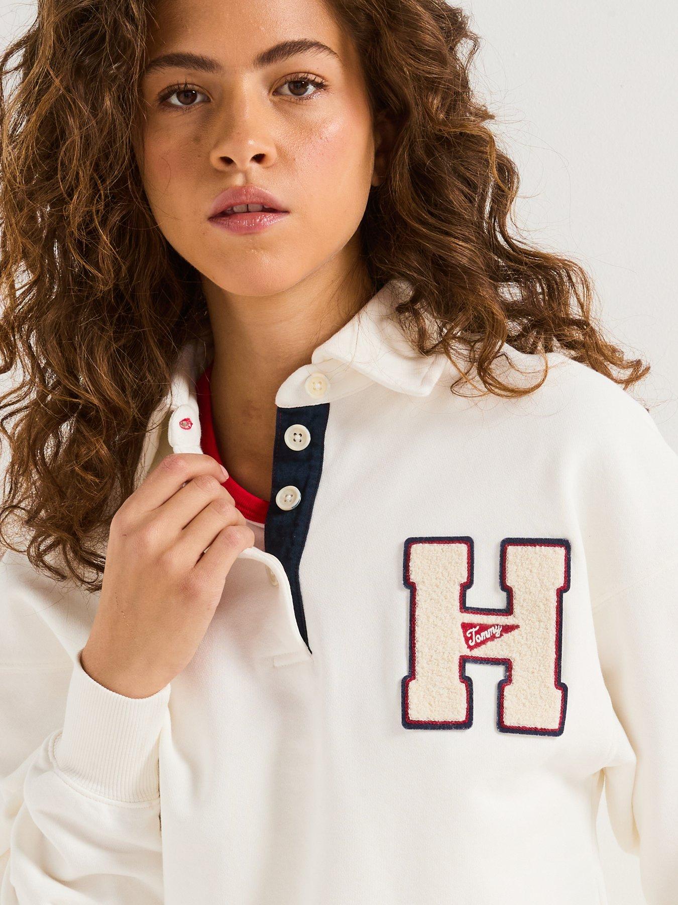  image of tommy-jeans-graphic-logo-polo-sweatshirt-white