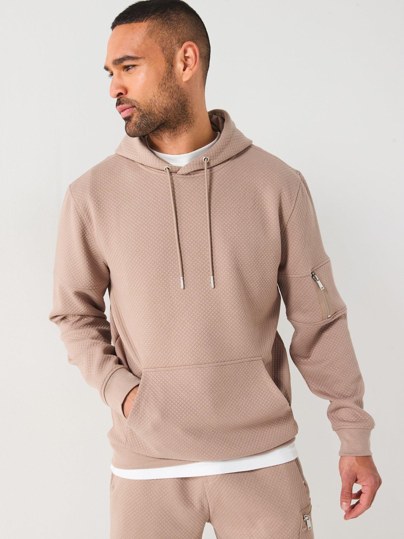 undefined Textured Hoody With Arm Pocket - Natural