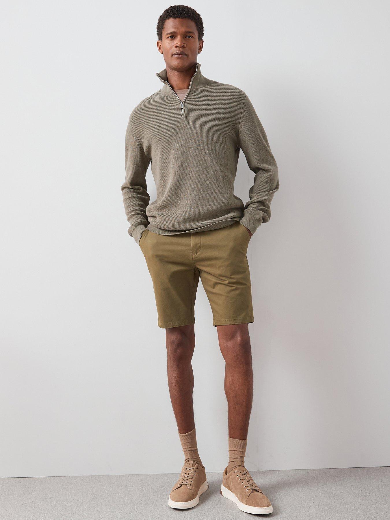 undefined Slim Stretch Chino Shorts - Khaki