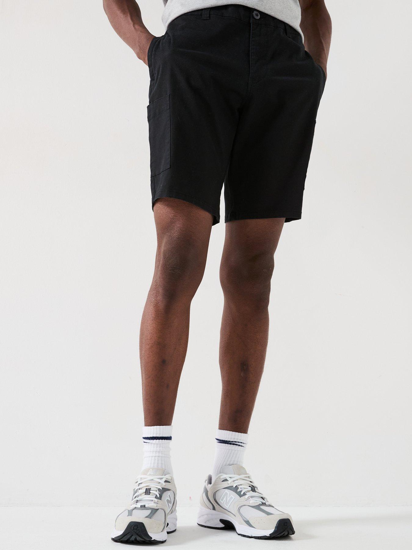  image of very-man-garment-washed-cargo-short-black
