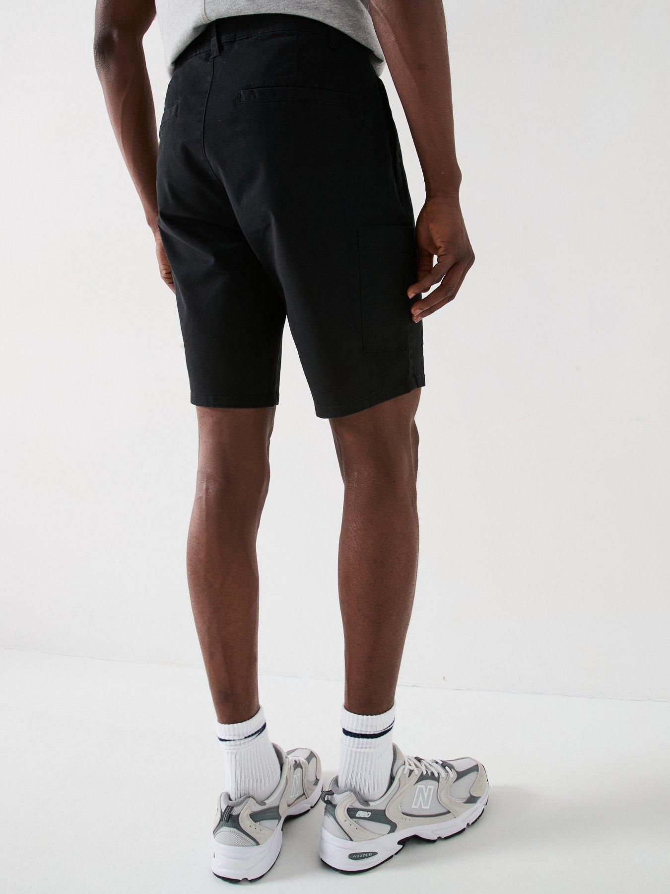  image of very-man-garment-washed-cargo-short-black