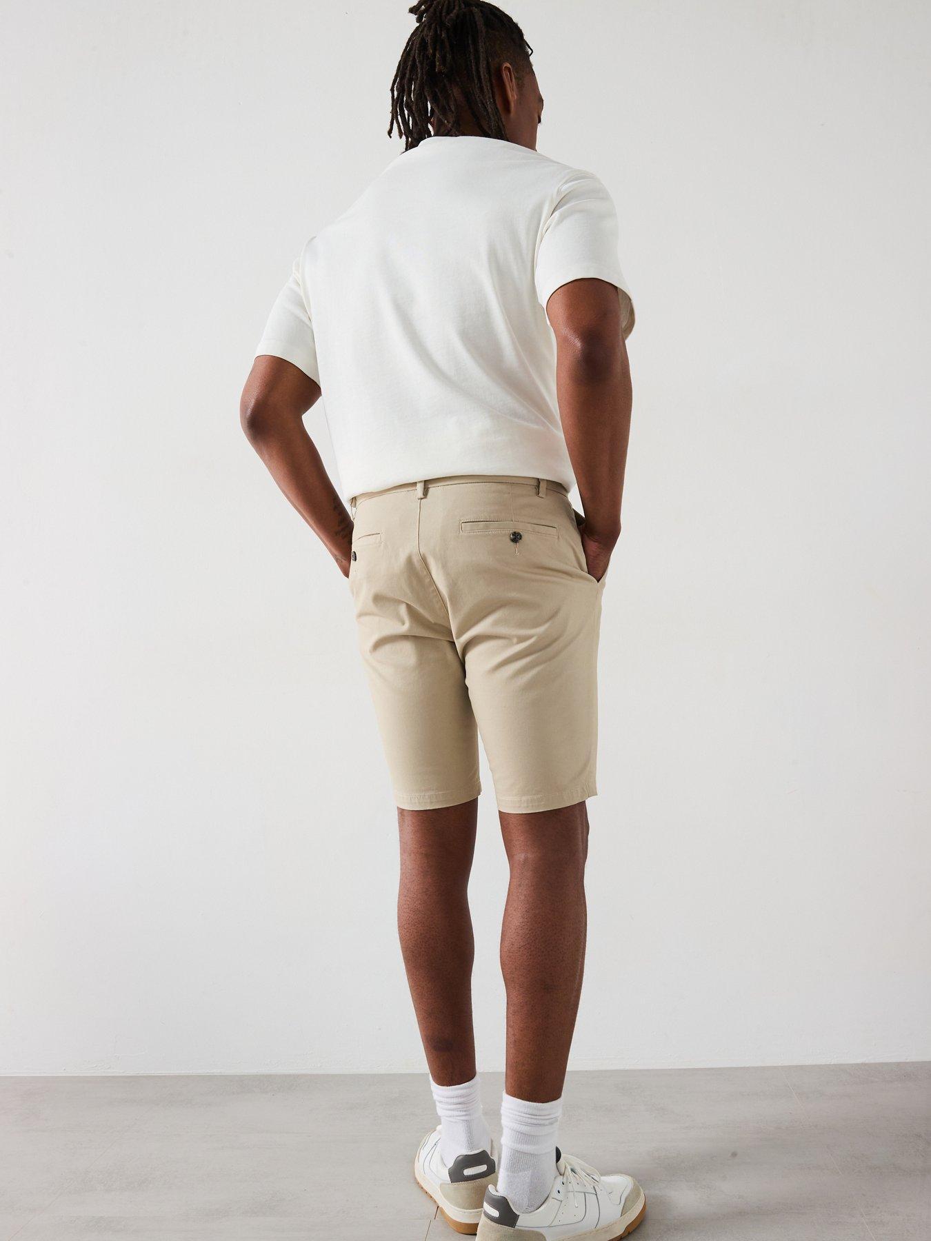 stillFront image of very-man-slim-stretch-chino-shorts-stone
