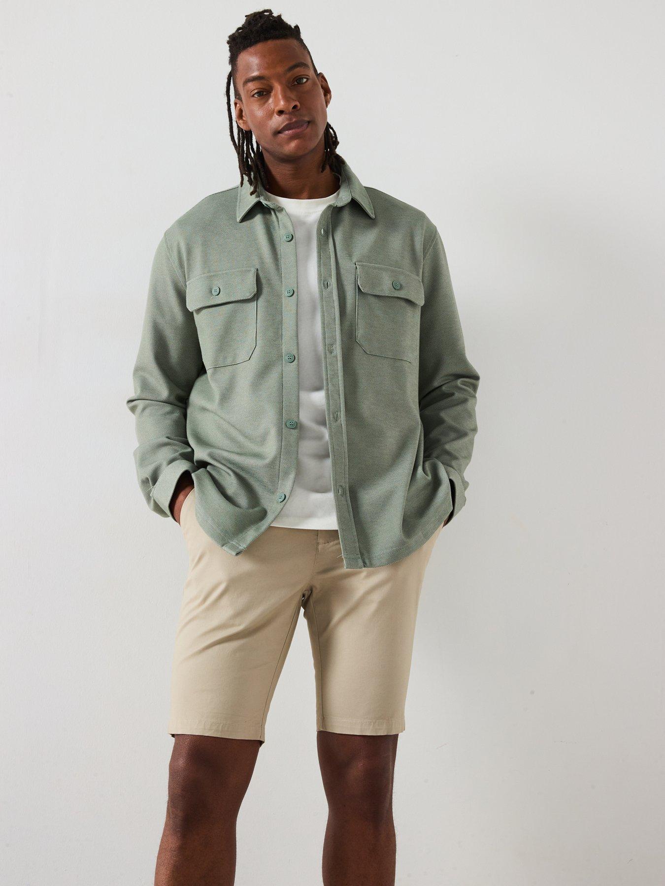  image of very-man-slim-stretch-chino-shorts-stone