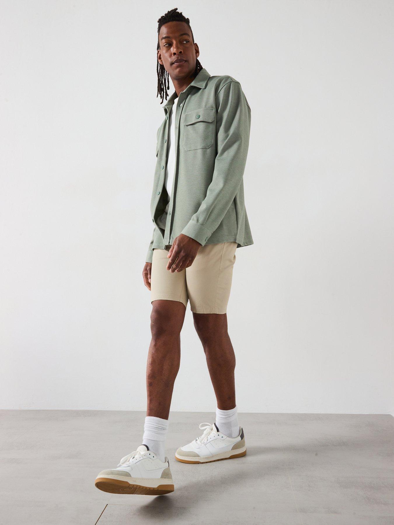  image of very-man-slim-stretch-chino-shorts-stone