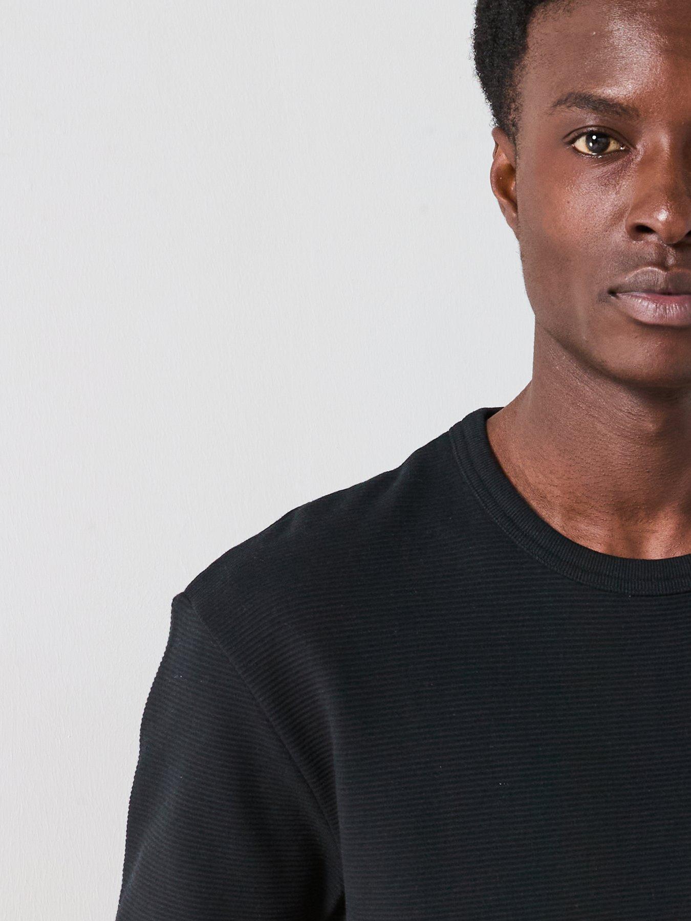 image of very-man-textured-ottoman-t-shirt-black