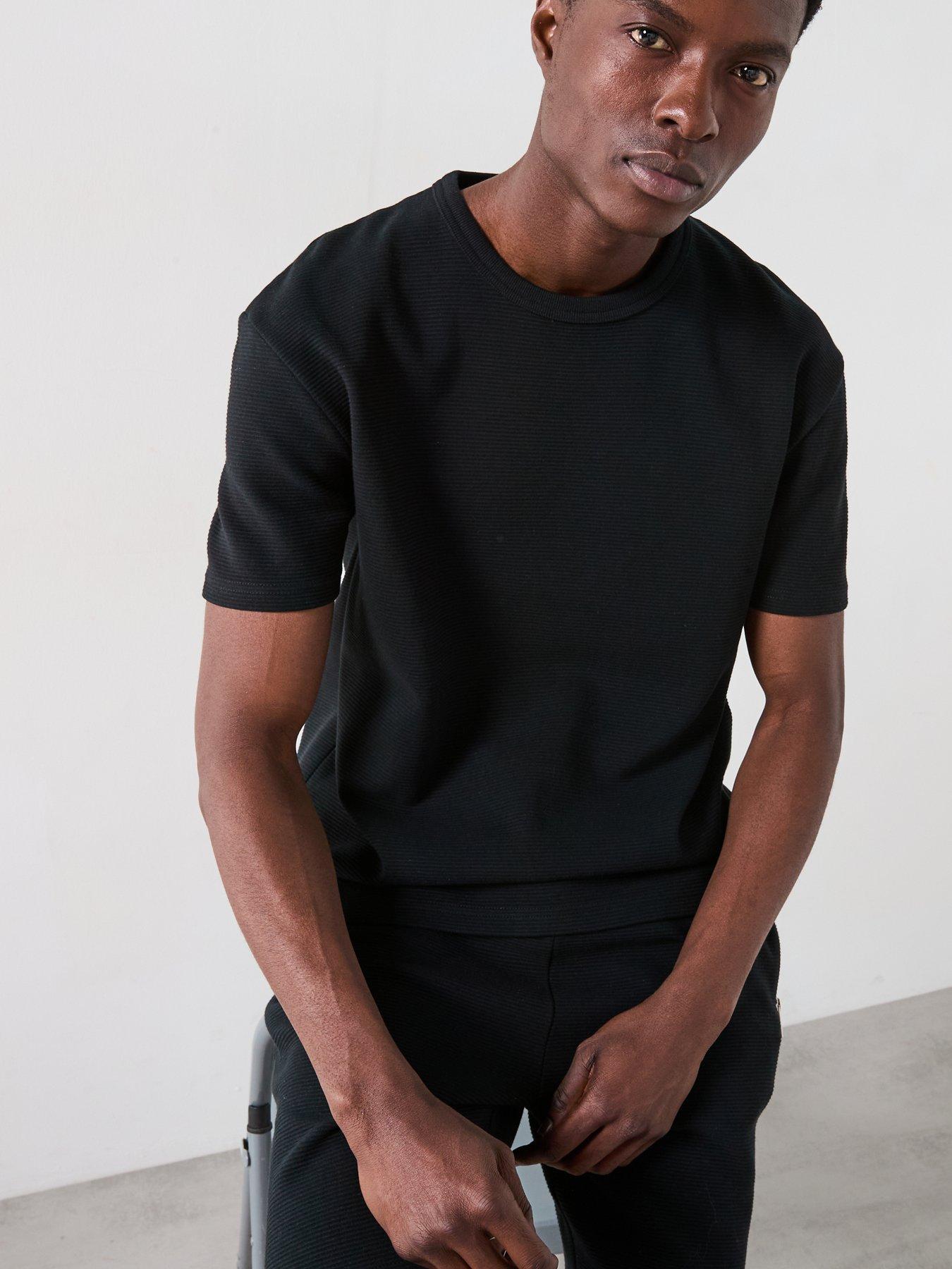  image of very-man-textured-ottoman-t-shirt-black