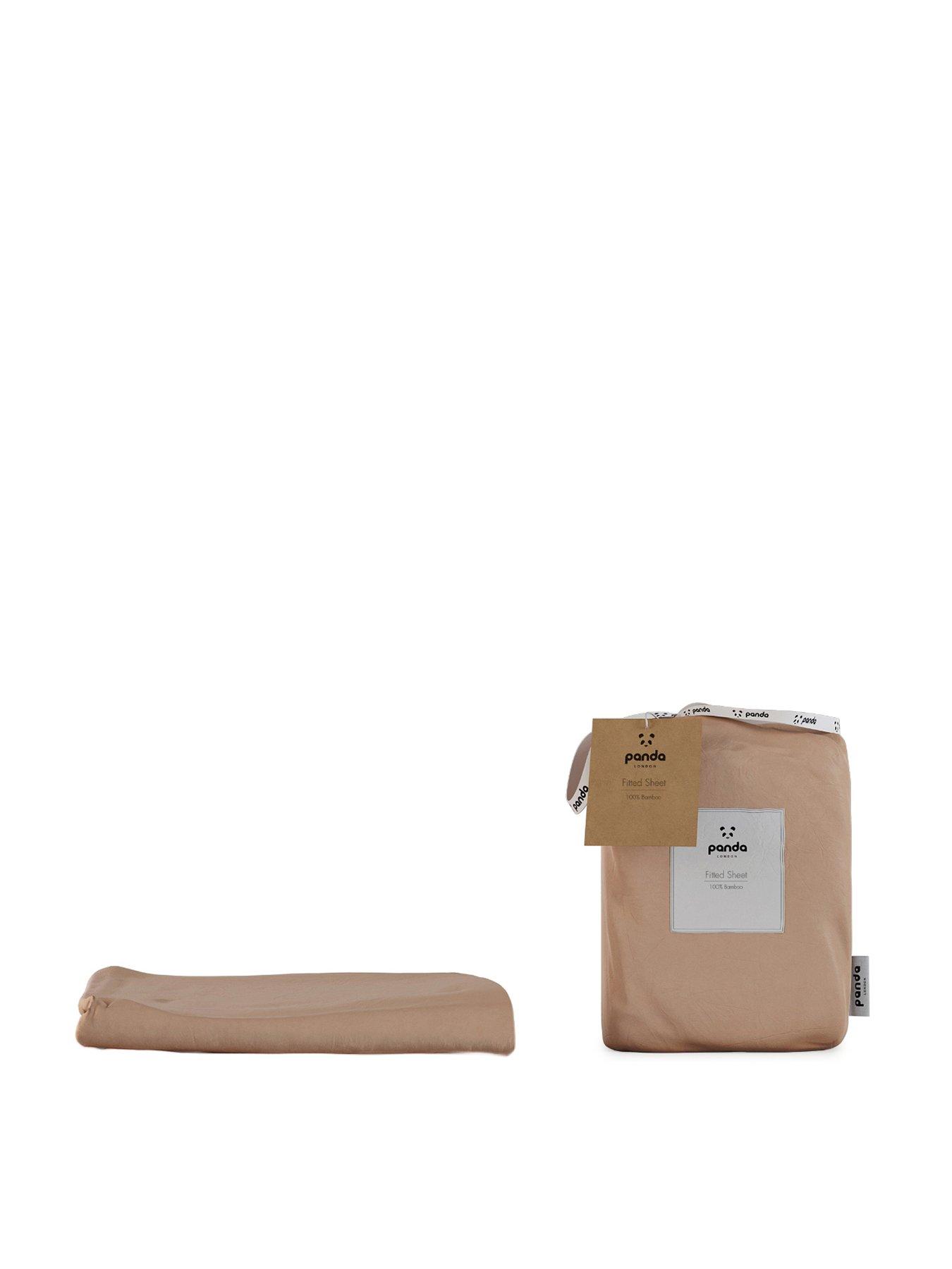  image of panda-london-panda-100-bamboo-fitted-sheet-pink