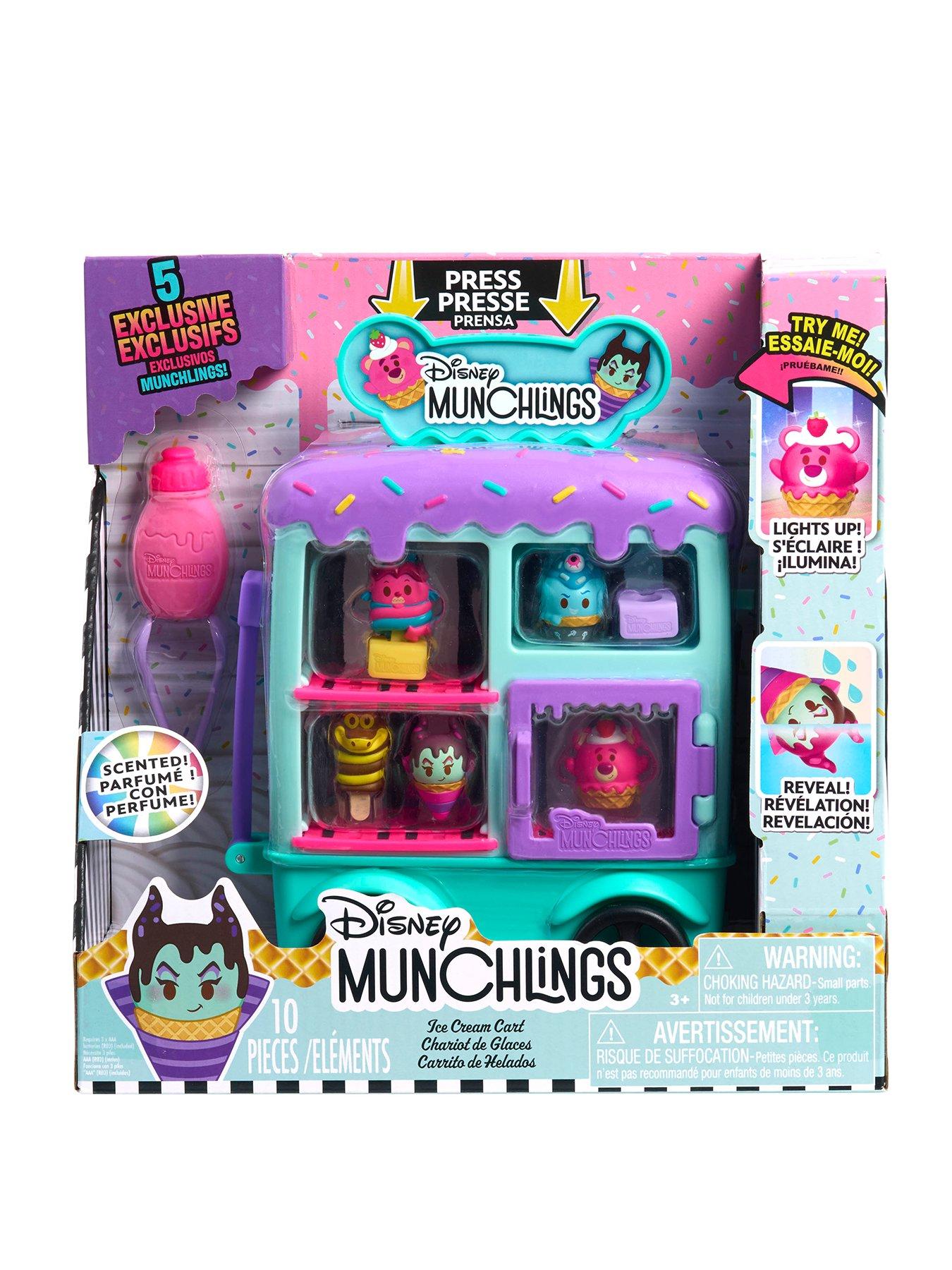Image 1 of 8 of Disney Munchlings Ice Cream Cart Playset with 5 Munchlings Collectible Toy Figures
